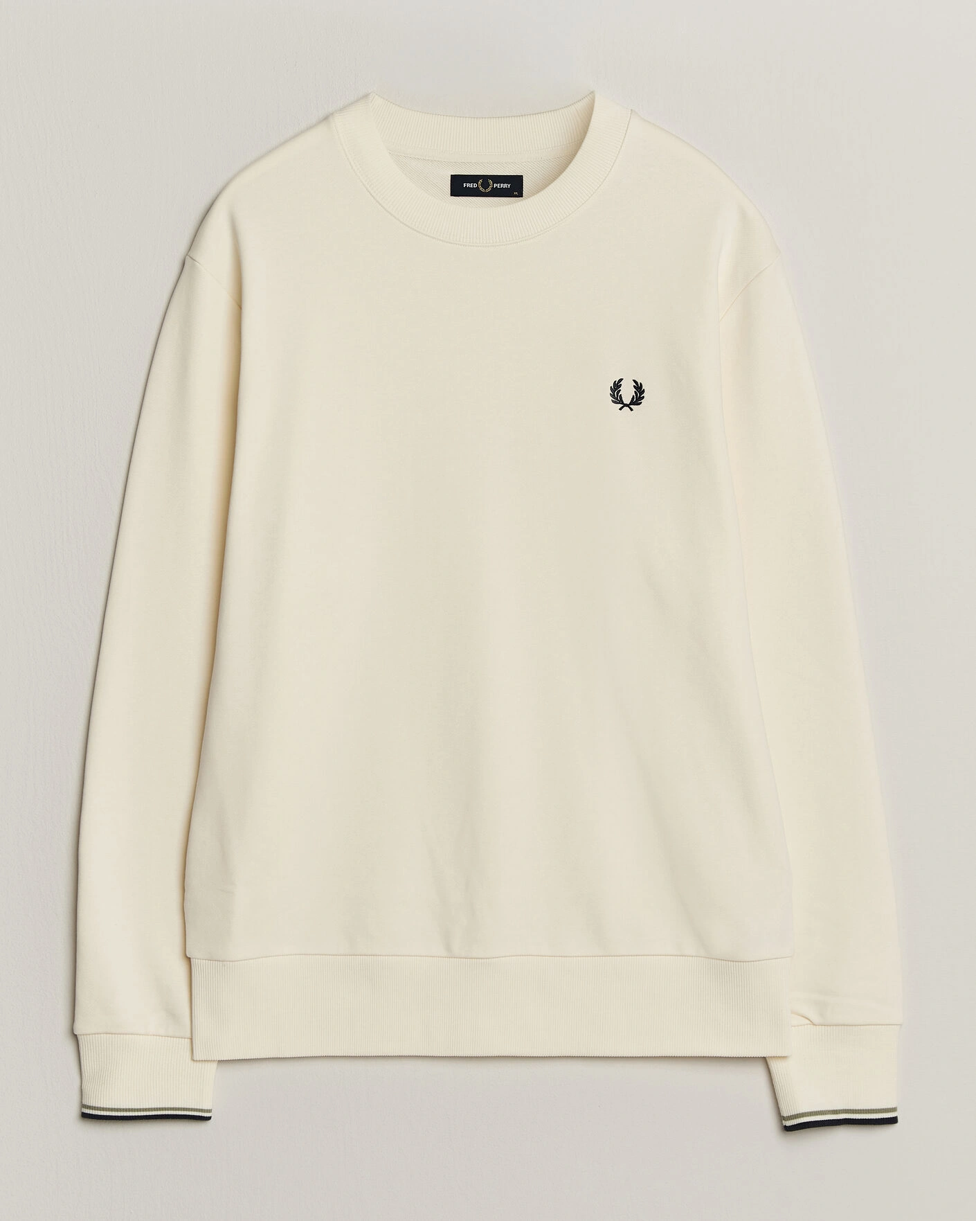Herr | Tröjor | Fred Perry | Crew Neck Sweatshirt Ecru