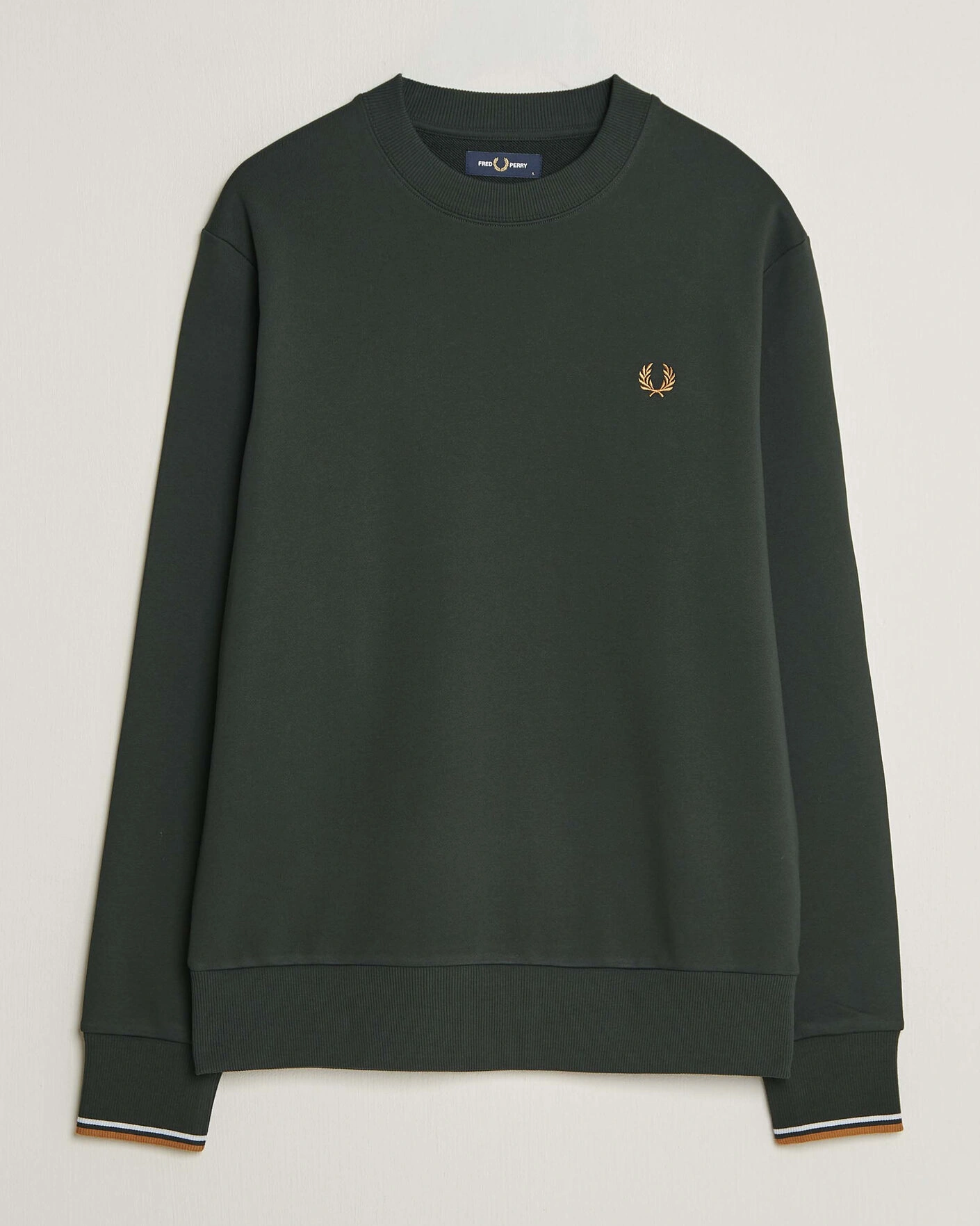 Herr | Tröjor | Fred Perry | Crew Neck Sweatshirt Night Green