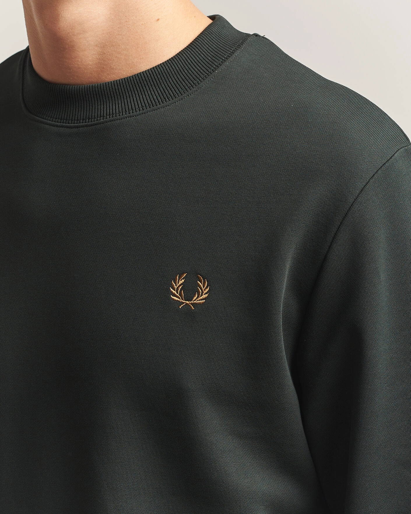 Herr | Tröjor | Fred Perry | Crew Neck Sweatshirt Night Green