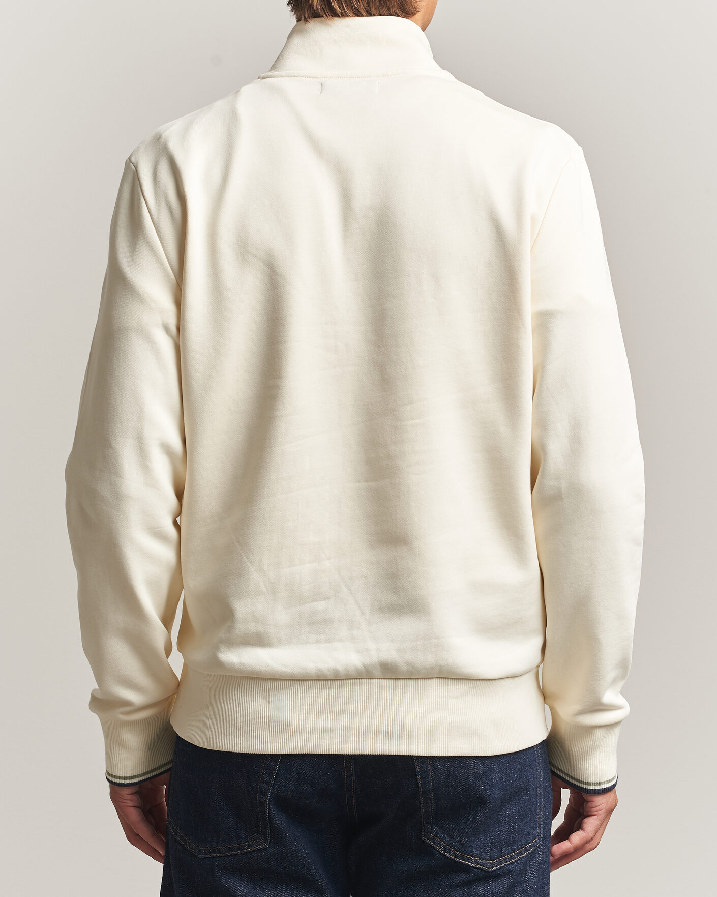 Herr | Tröjor | Fred Perry | Half Zip Sweatshirt Ecru