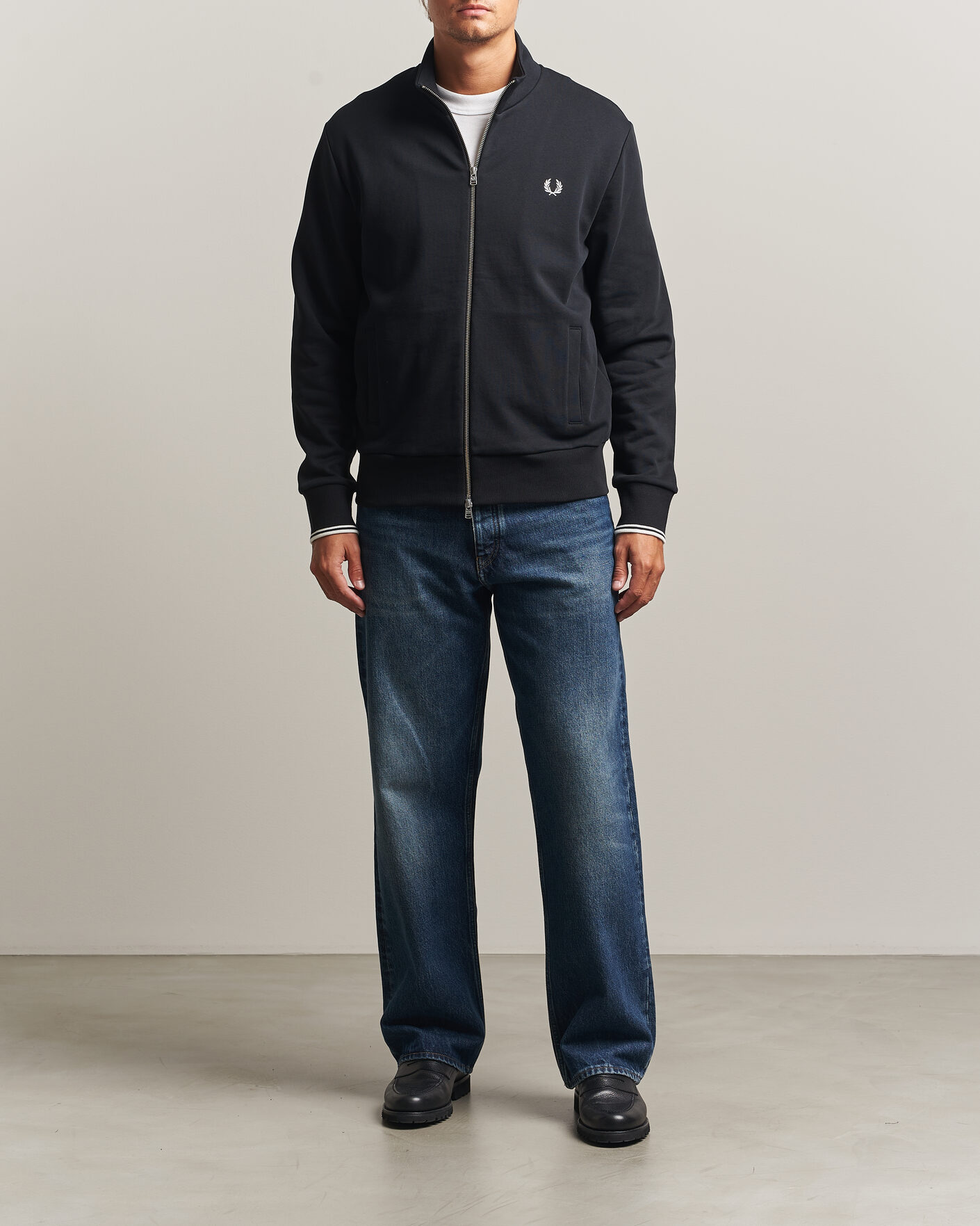 Herr | Tröjor | Fred Perry | Full Zip Sweatshirt Black