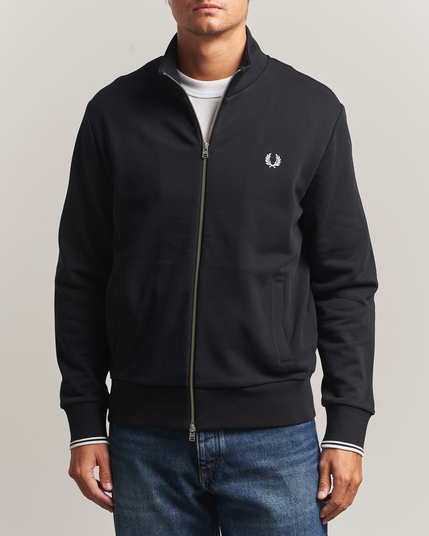 Herr | Tröjor | Fred Perry | Full Zip Sweatshirt Black