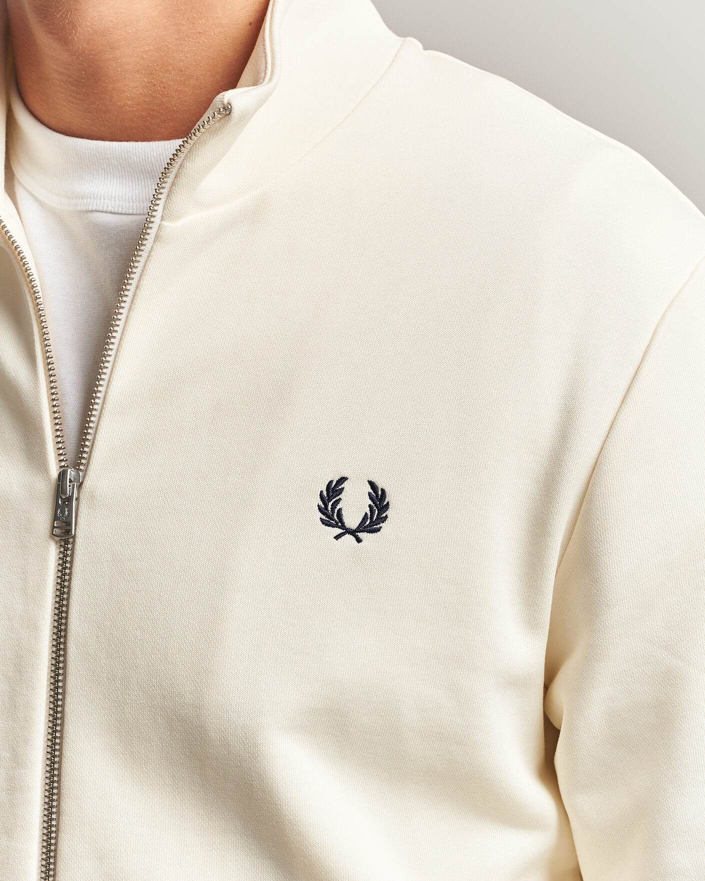 Herr | Tröjor | Fred Perry | Full Zip Sweatshirt Ecru