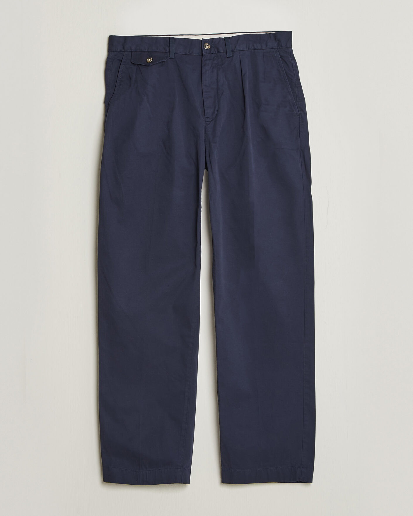 Herr | Byxor | Gant | Relaxed Fit Pleated Cotton Twill Pants Evening Blue