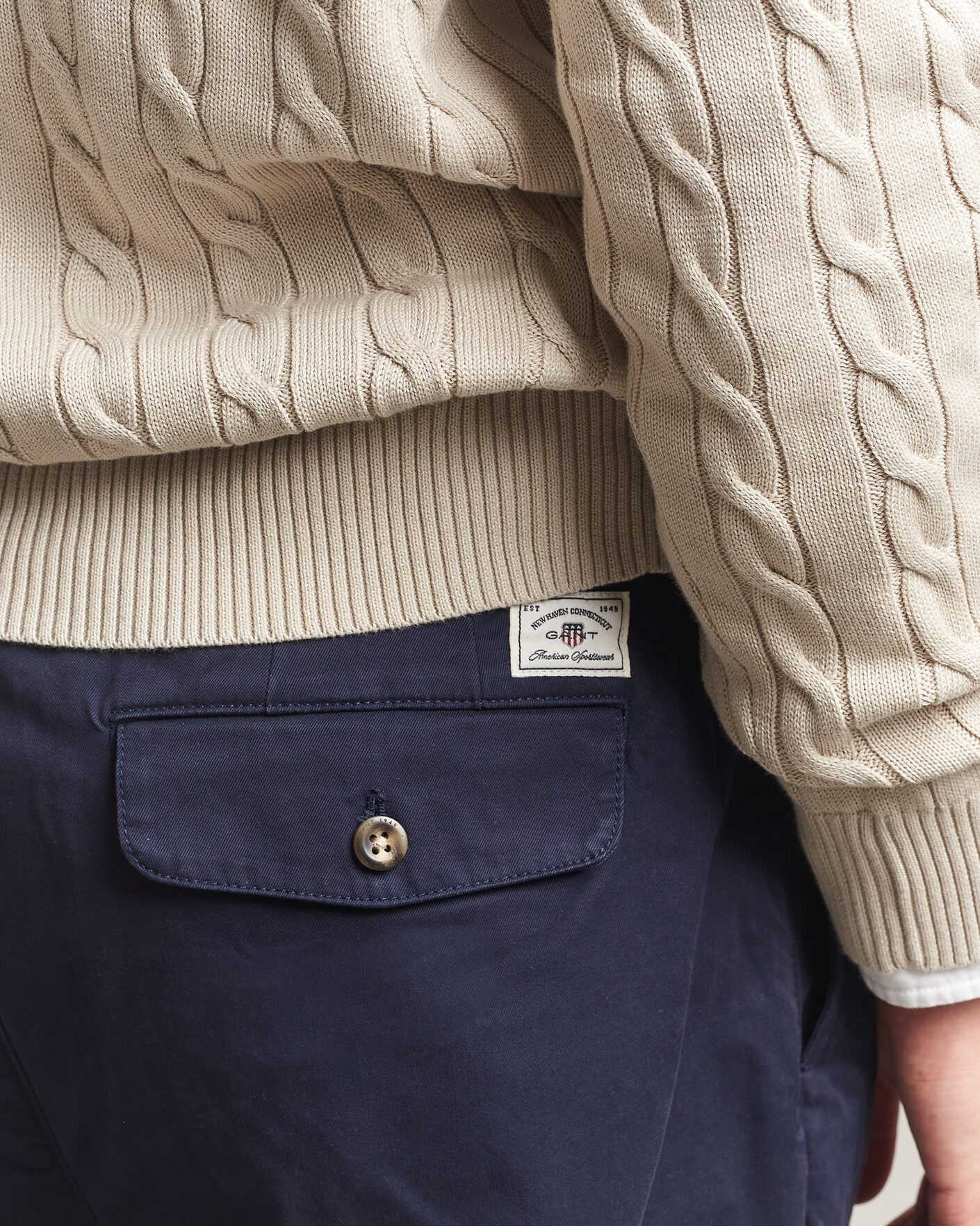 Herr | Byxor | Gant | Relaxed Fit Pleated Cotton Twill Pants Evening Blue