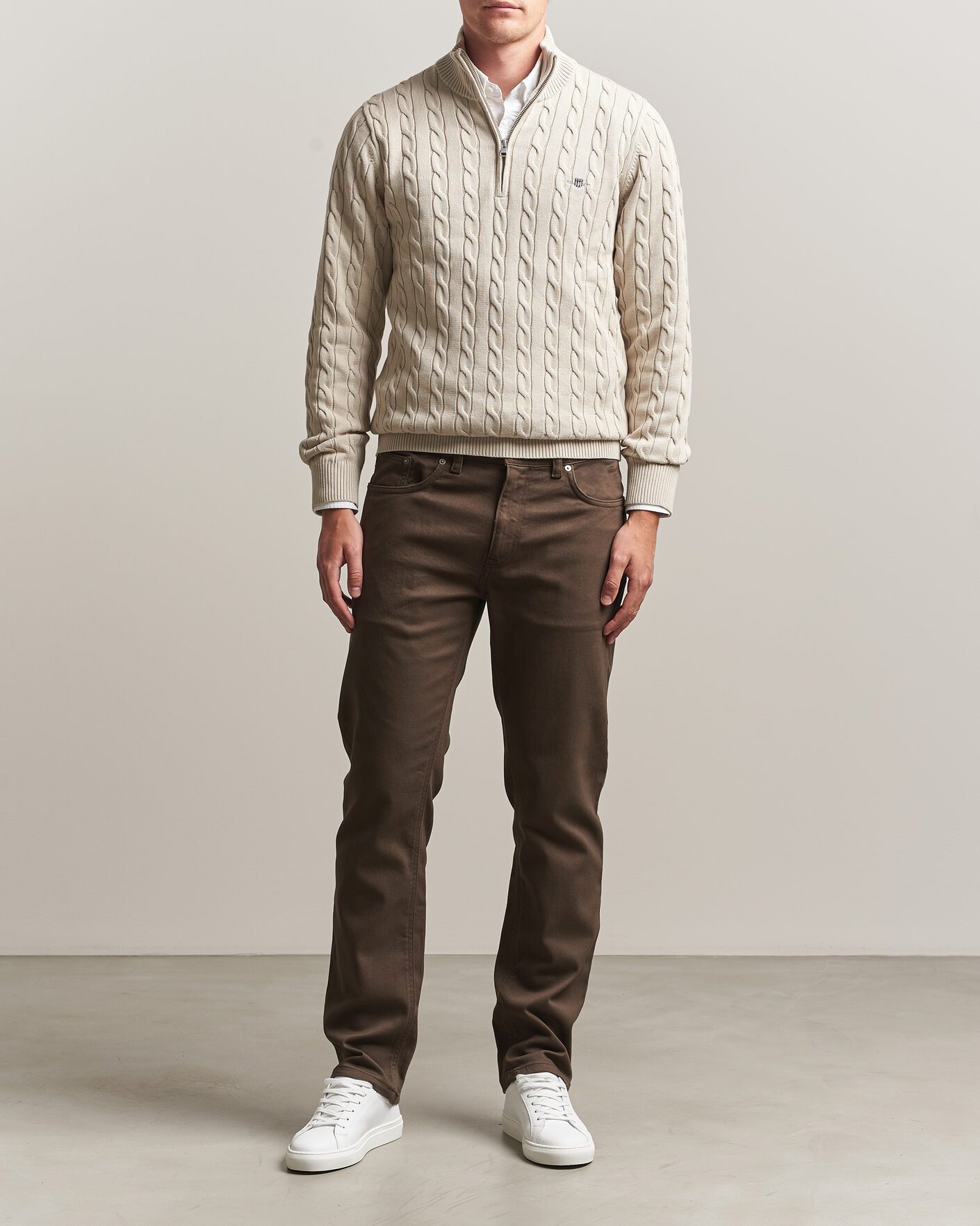 Herr | Byxor | Gant | Regular Fit Soft Twill 5-Pocket Pants Shadow Brown