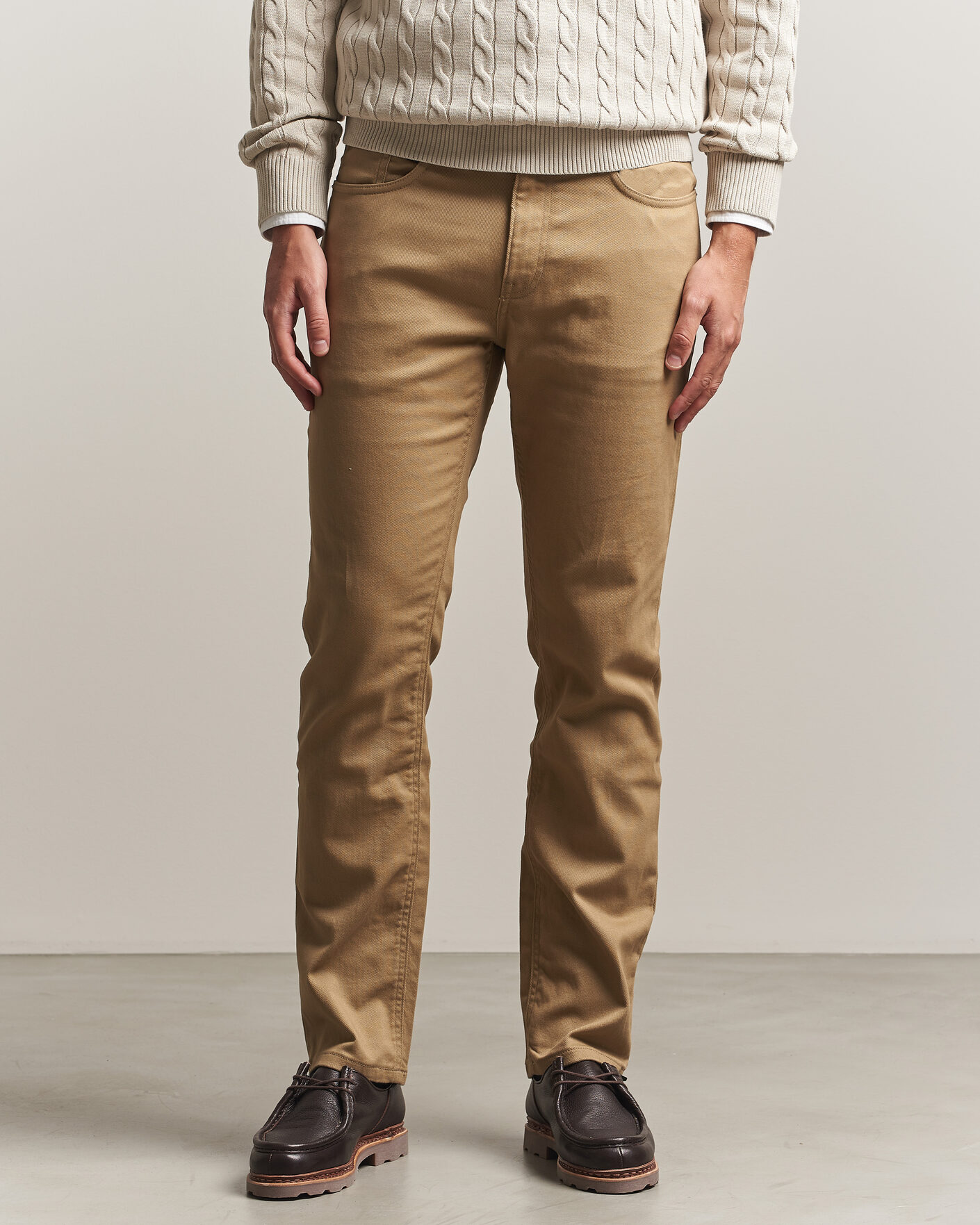 Herr | Byxor | Gant | Regular Fit Soft Twill 5-Pocket Pants Light Taupe