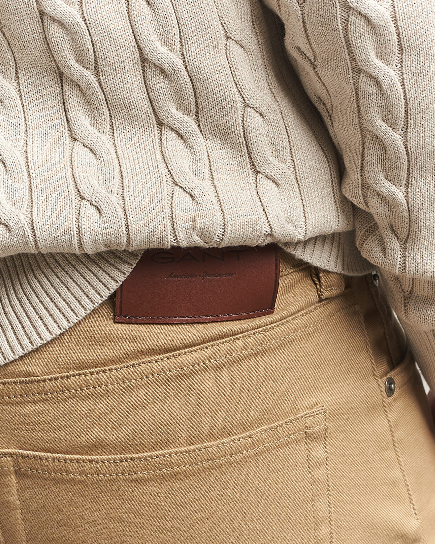 Herr | Byxor | Gant | Regular Fit Soft Twill 5-Pocket Pants Light Taupe