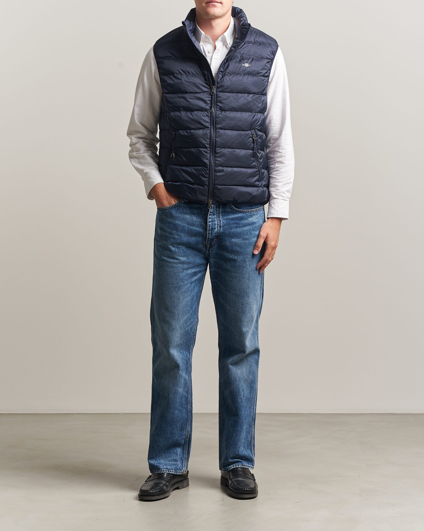 Herr | Västar | Gant | Light Down Vest Evening Blue