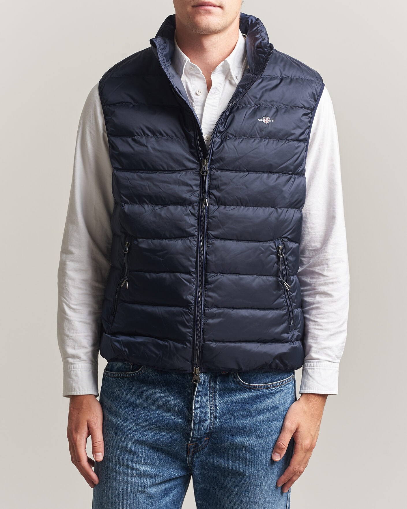 Herr | Västar | Gant | Light Down Vest Evening Blue