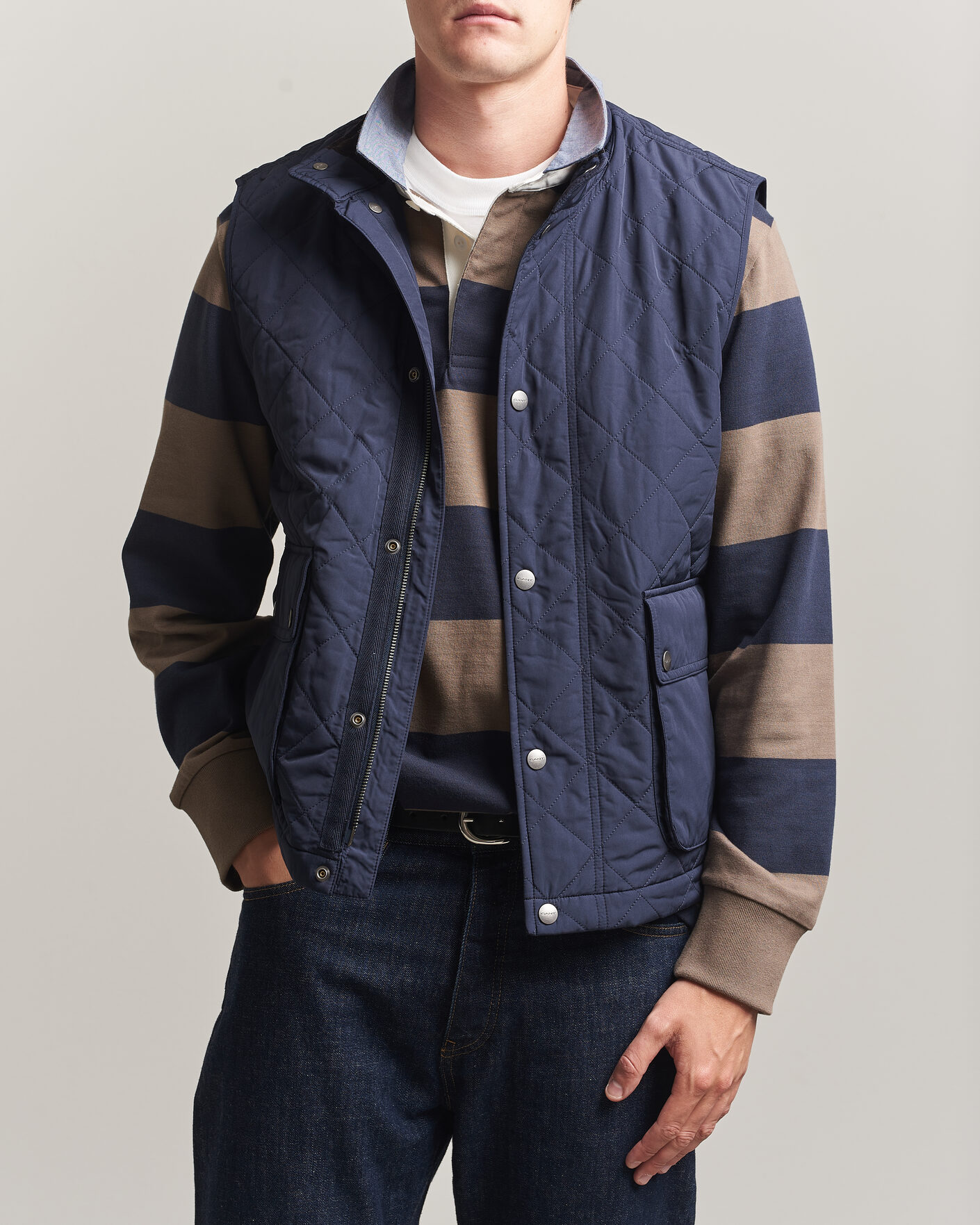 Herr | Västar | Gant | Classic Quilted Vest Evening Blue