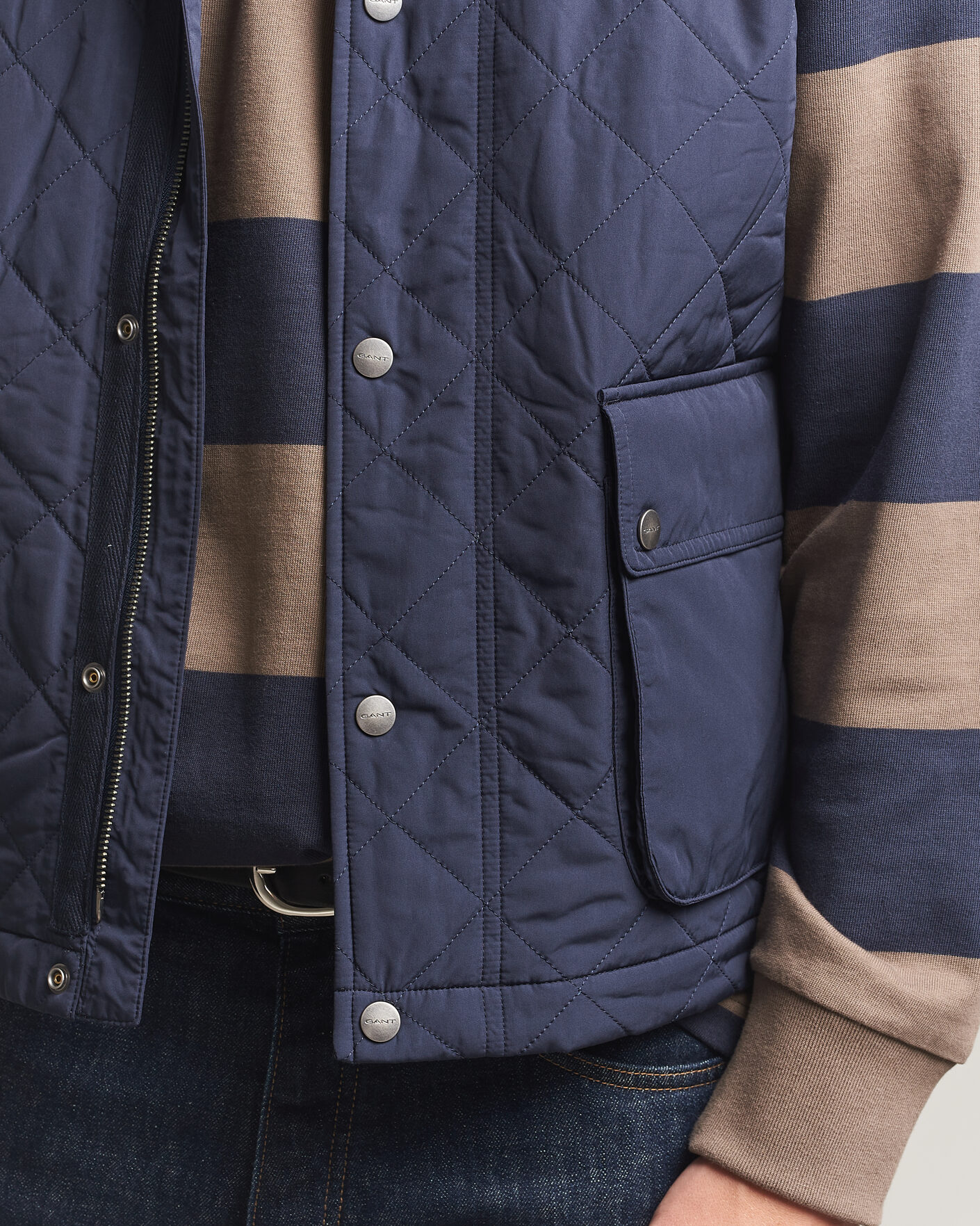 Herr | Västar | Gant | Classic Quilted Vest Evening Blue