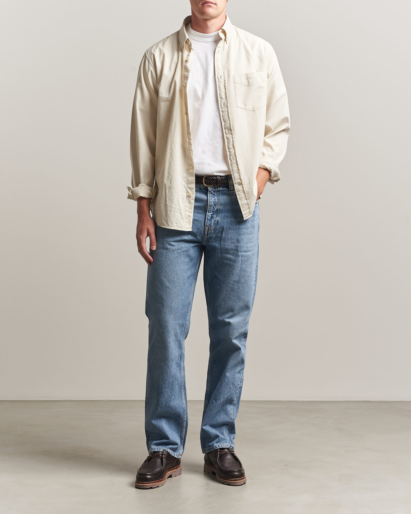Herr | Jeans | Gant | Straight Fit Jeans Mid Blue Broken In