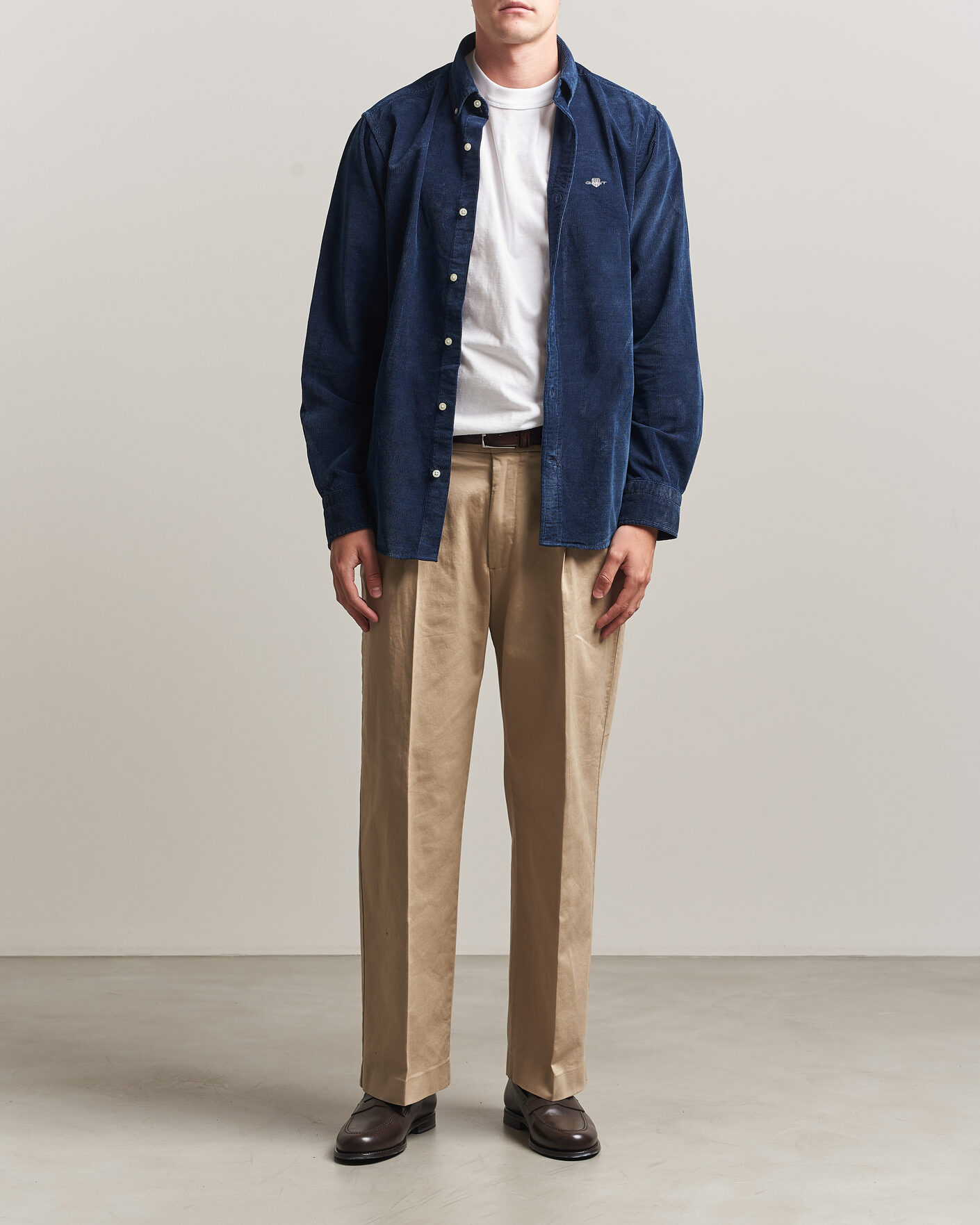 Herr | Skjortor | Gant | Indigo Corduroy Shirt Dark Blue