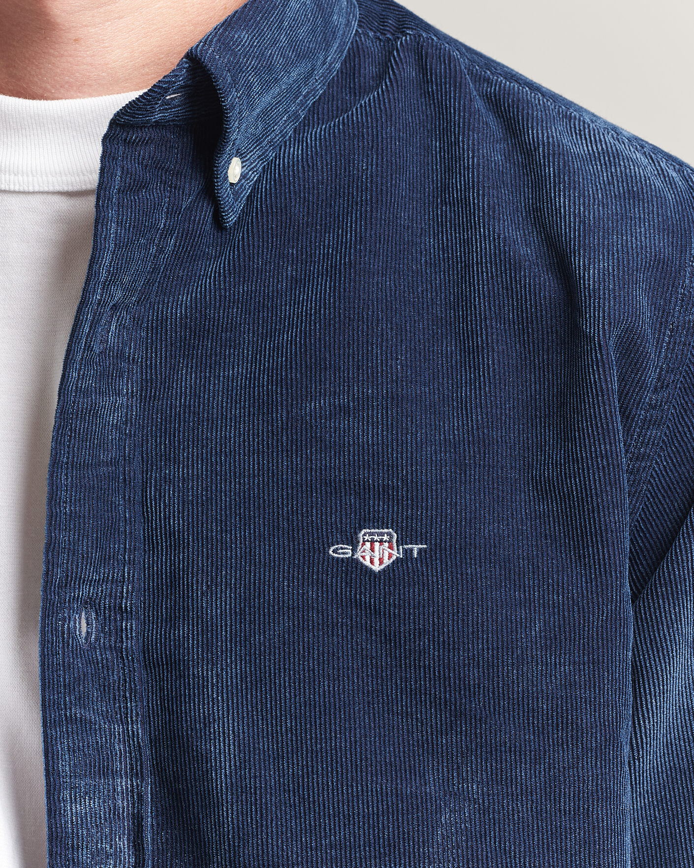 Herr | Skjortor | Gant | Indigo Corduroy Shirt Dark Blue