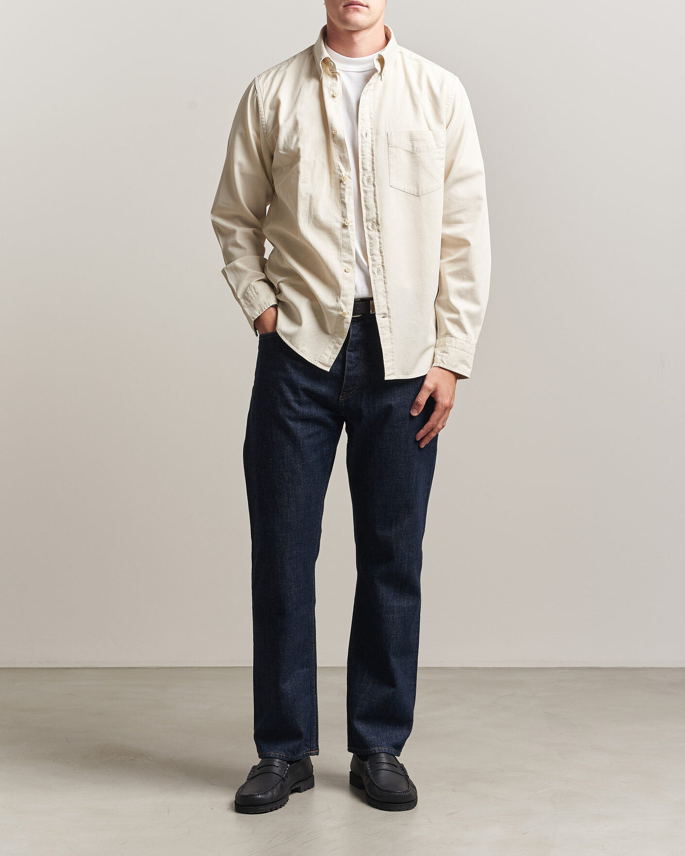 Herr | Skjortor | Gant | Regular Fit Garment Dyed Twill Shirt Sand