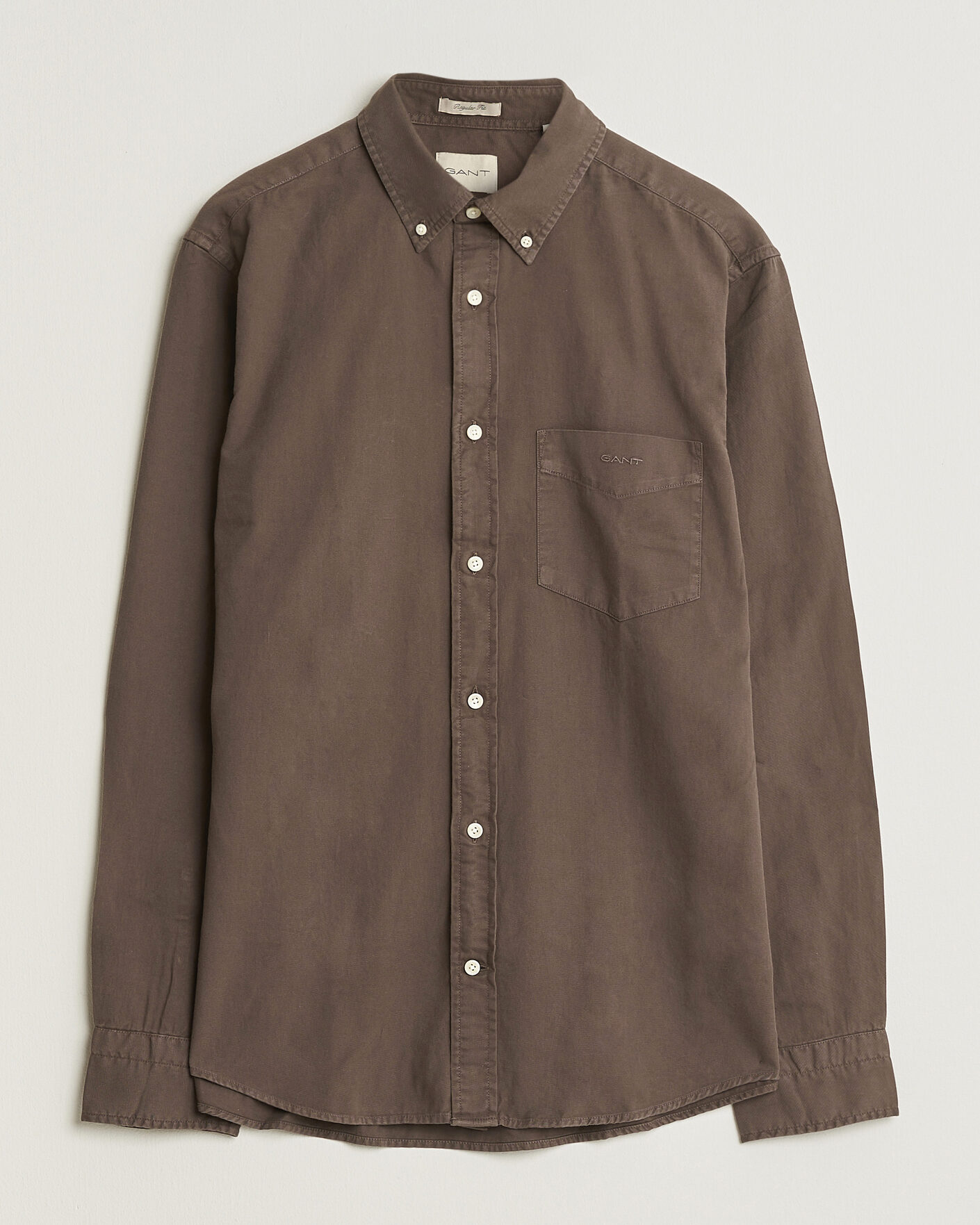 Herr | Skjortor | Gant | Regular Fit Garment Dyed Twill Shirt Shadow Brown