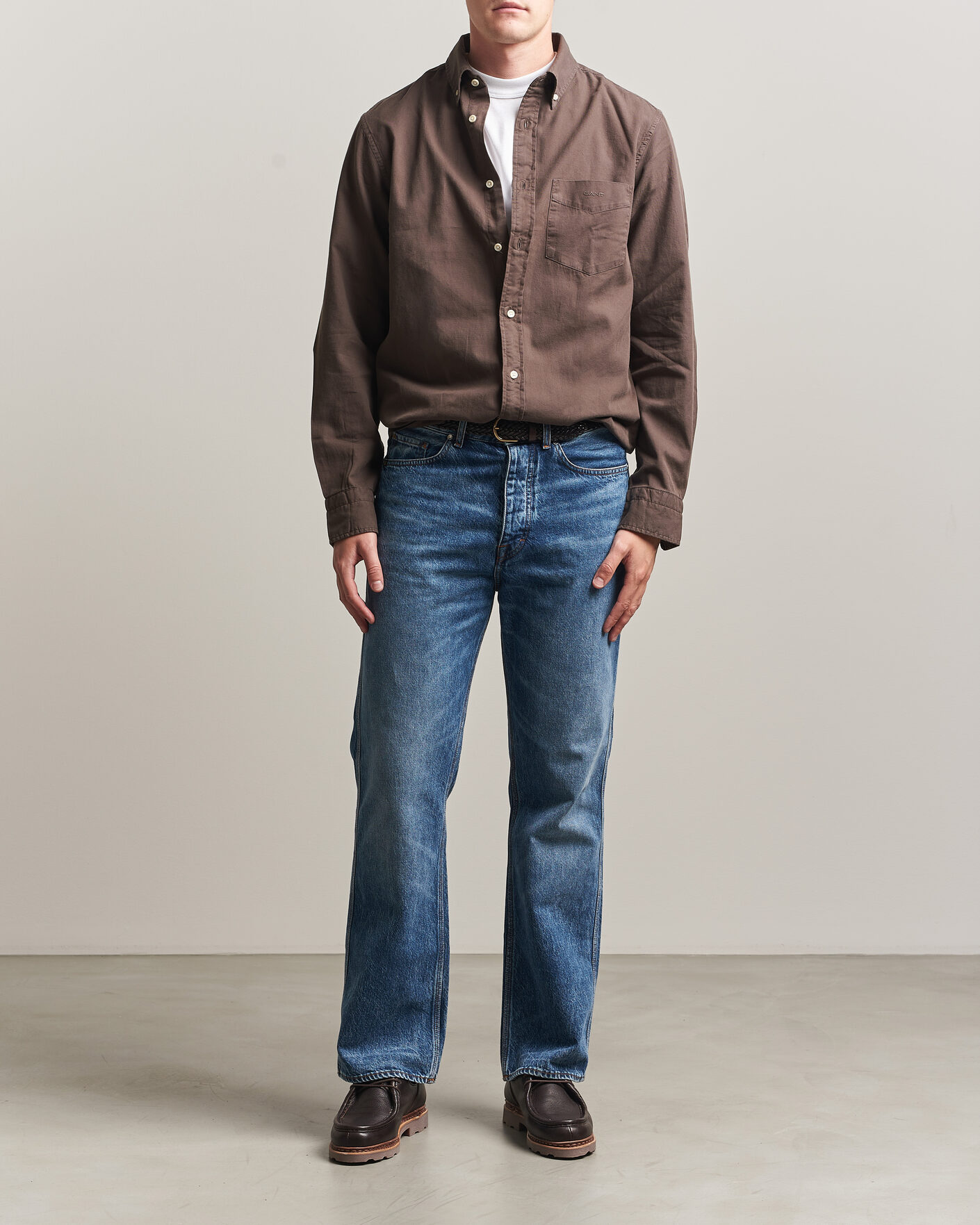 Herr | Skjortor | Gant | Regular Fit Garment Dyed Twill Shirt Shadow Brown