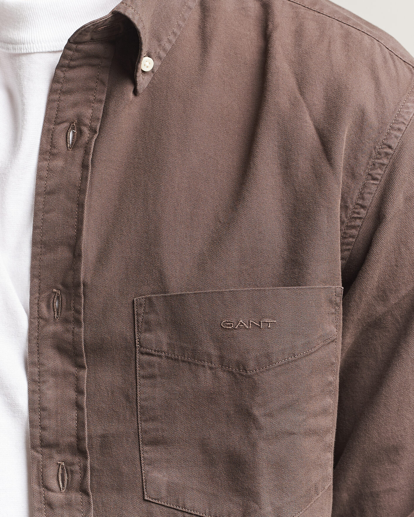 Herr | Skjortor | Gant | Regular Fit Garment Dyed Twill Shirt Shadow Brown
