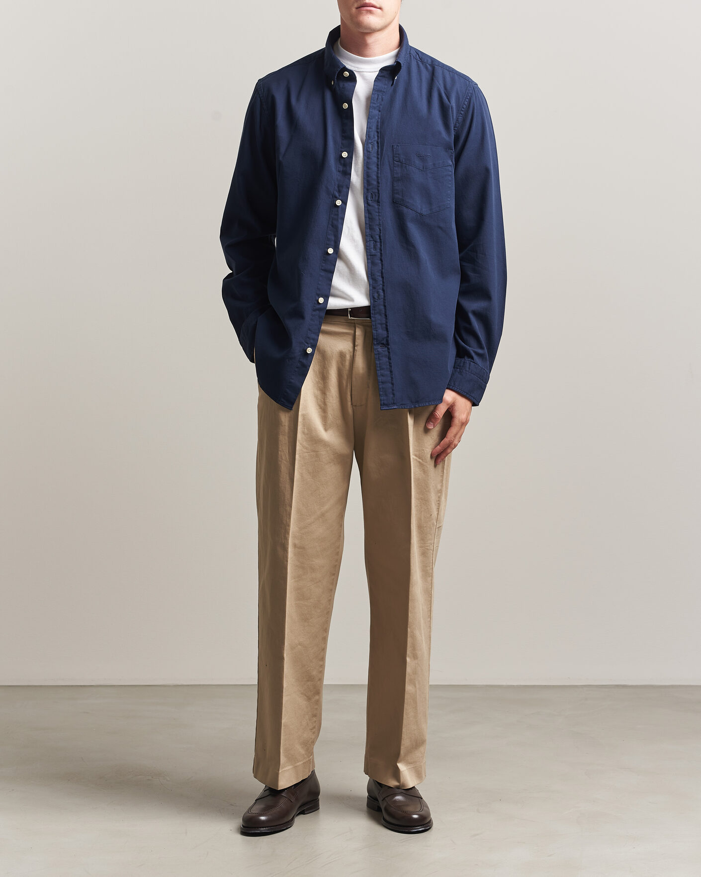 Herr | Skjortor | Gant | Regular Fit Garment Dyed Twill Shirt Evening Blue