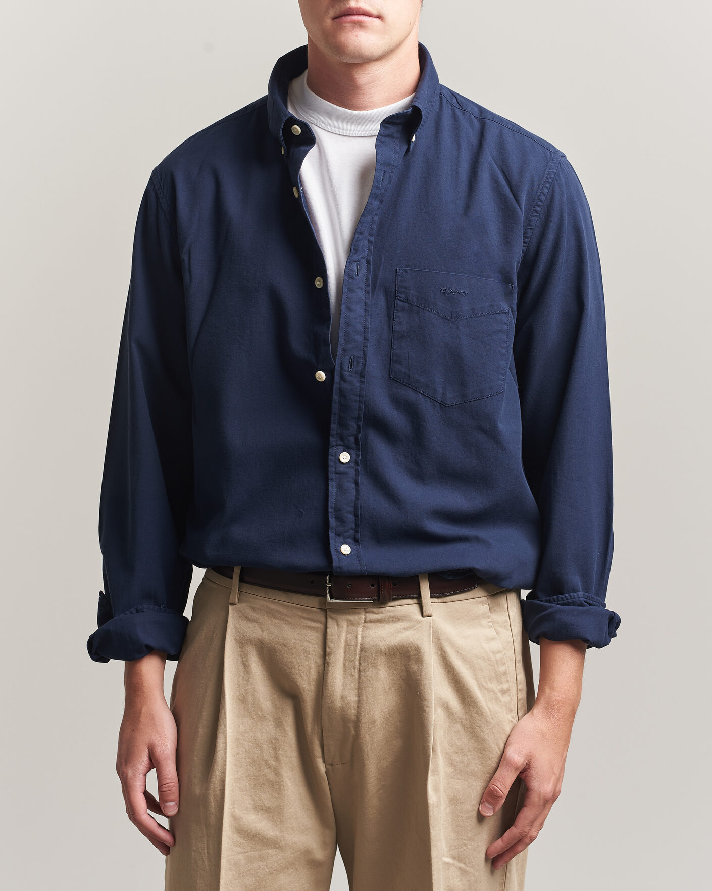 Herr | Skjortor | Gant | Regular Fit Garment Dyed Twill Shirt Evening Blue