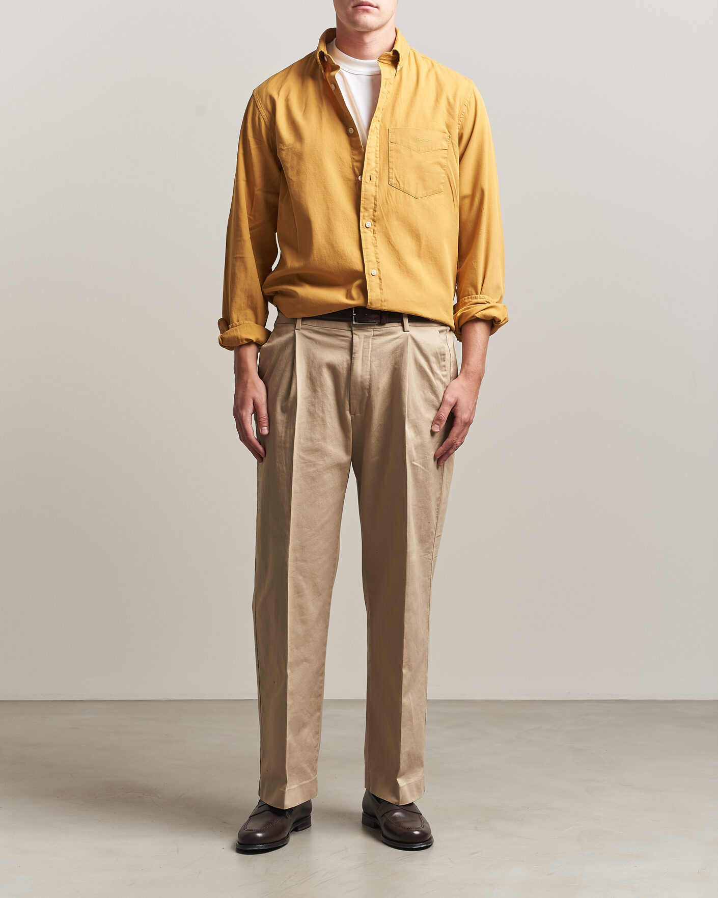 Herr | Skjortor | Gant | Regular Fit Garment Dyed Twill Shirt Turmeric Shine