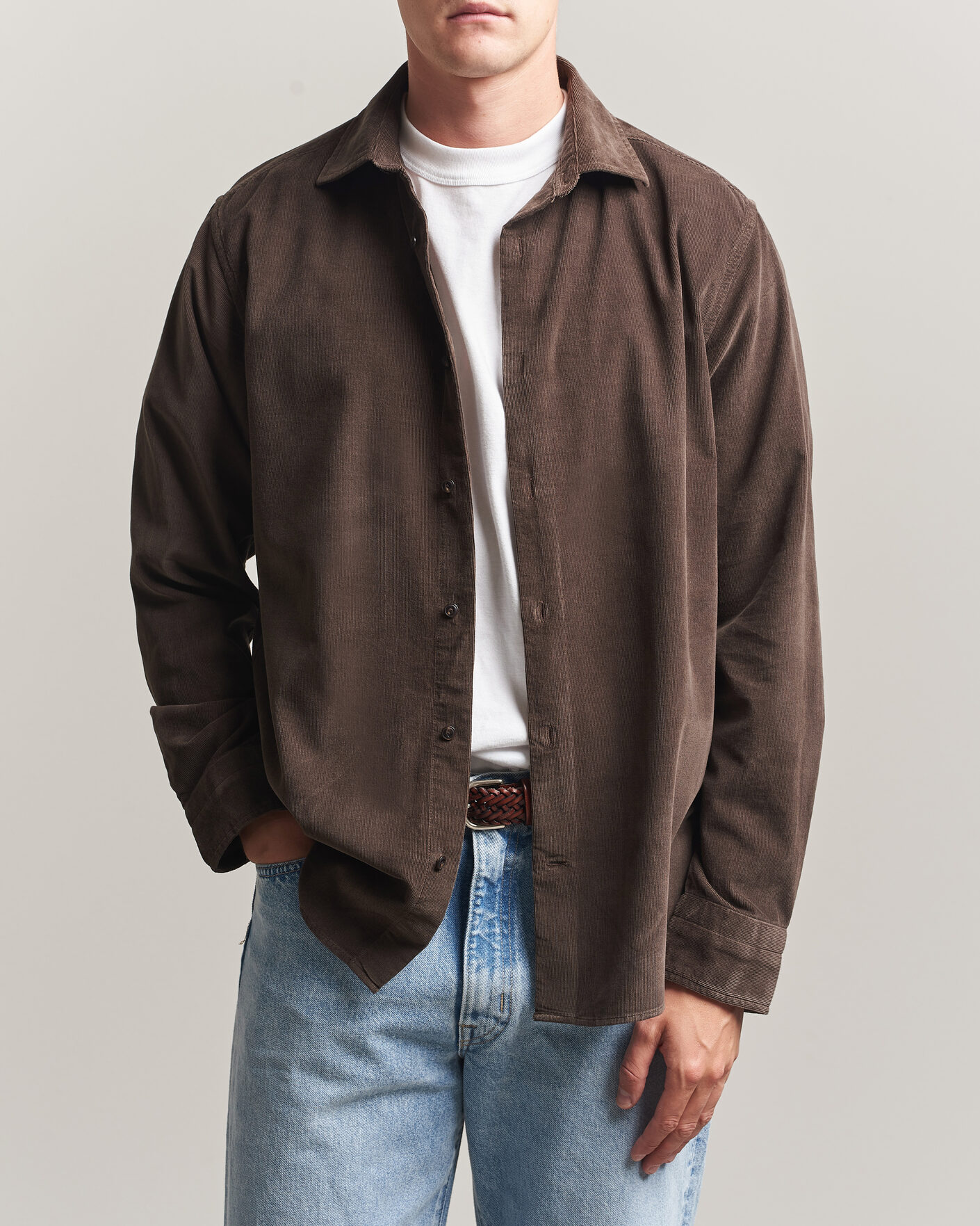 Herr | Skjortor | Gant | Regular Fit Baby Cord Shirt Shadow Brown