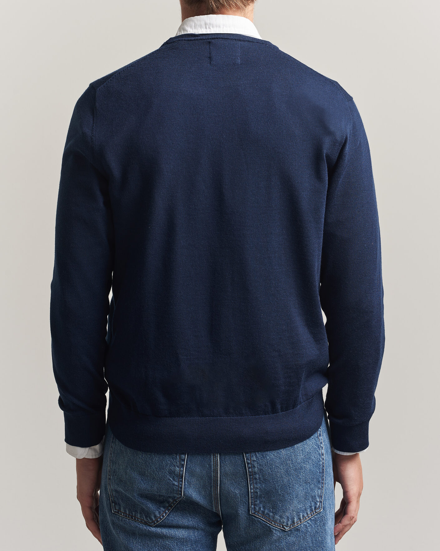 Herr | Tröjor | Gant | Extrafine Merino Knitted Crew Neck Marine