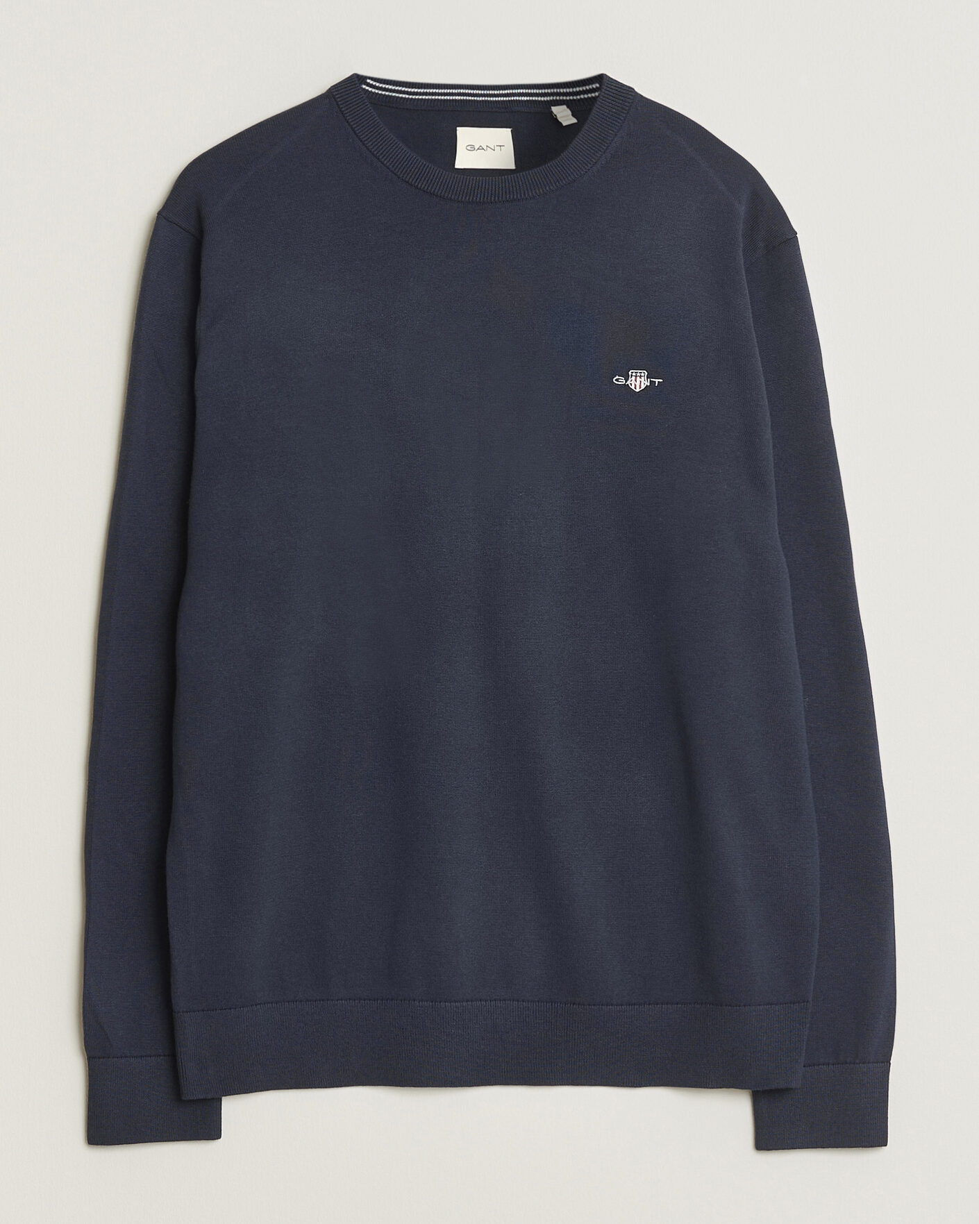Herr | Tröjor | Gant | Classic Cotton Crew Neck Evening Blue