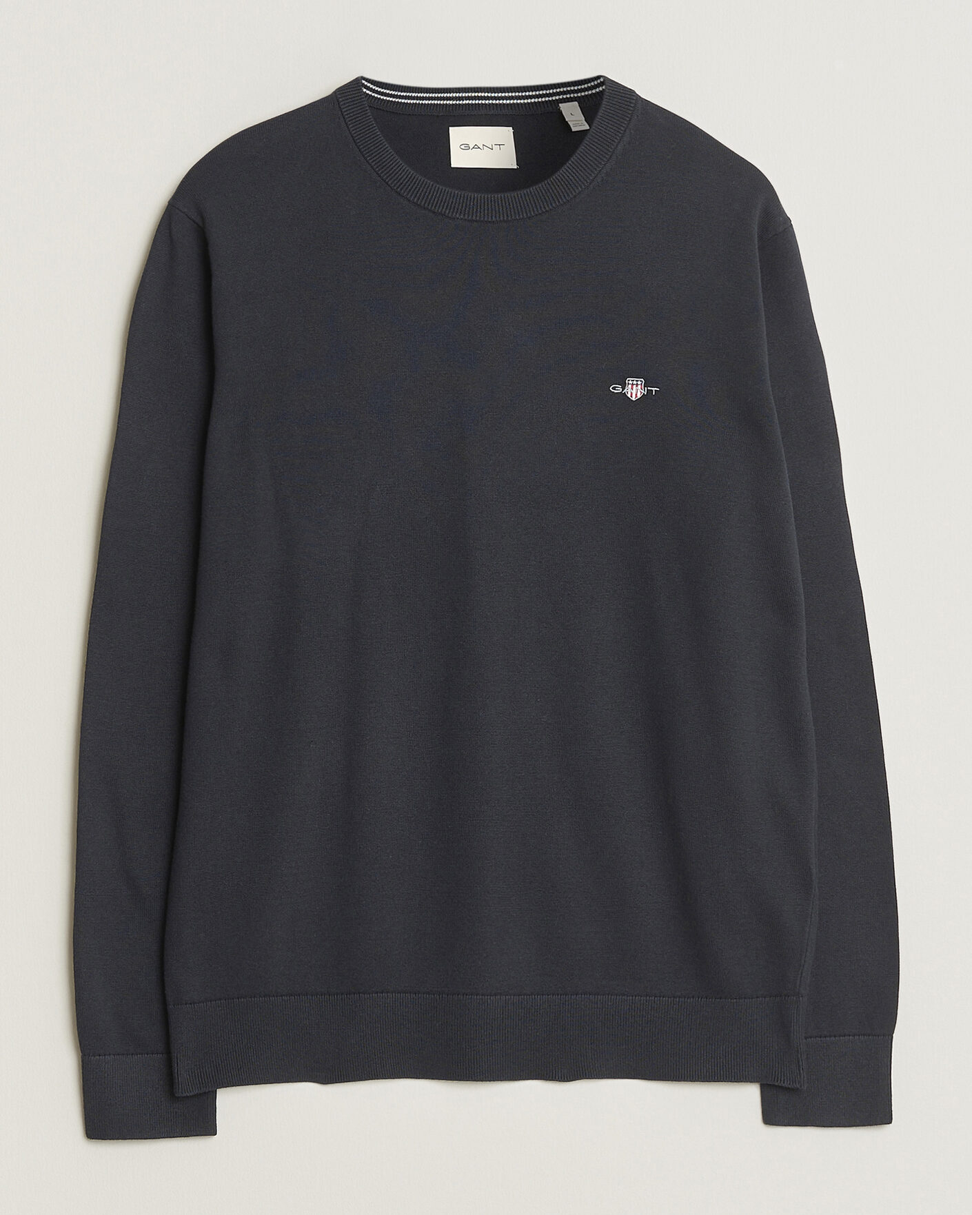 Herr | Tröjor | Gant | Classic Cotton Crew Neck Black