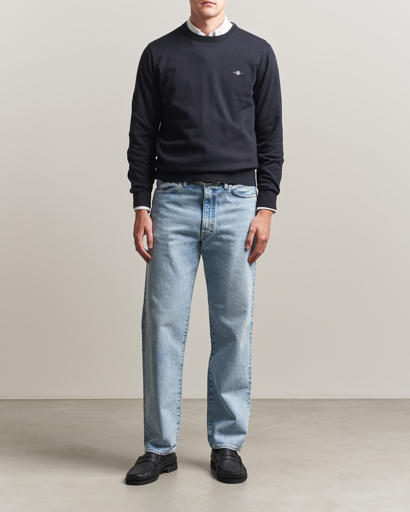 Herr | Tröjor | Gant | Classic Cotton Crew Neck Black