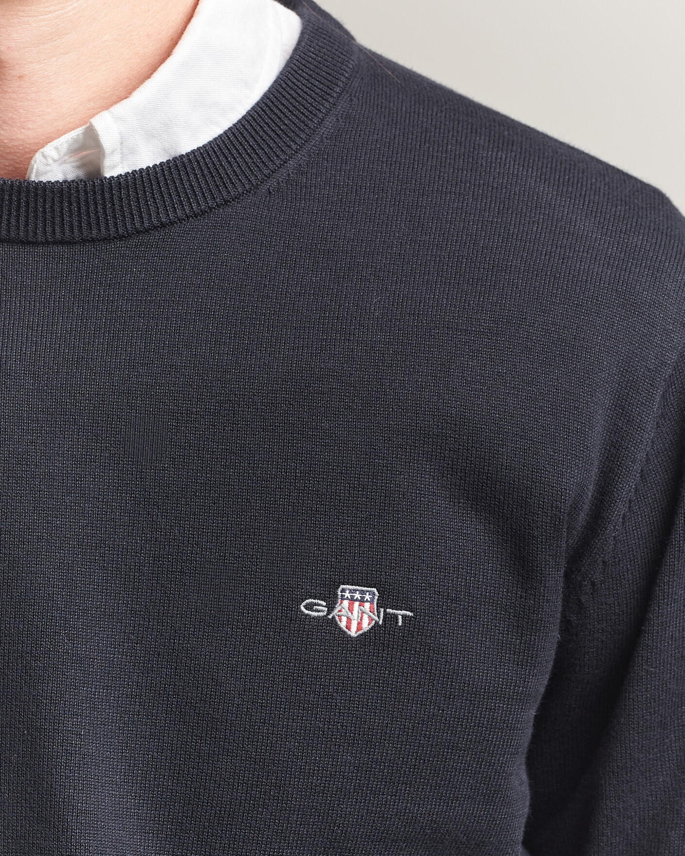Herr | Tröjor | Gant | Classic Cotton Crew Neck Black