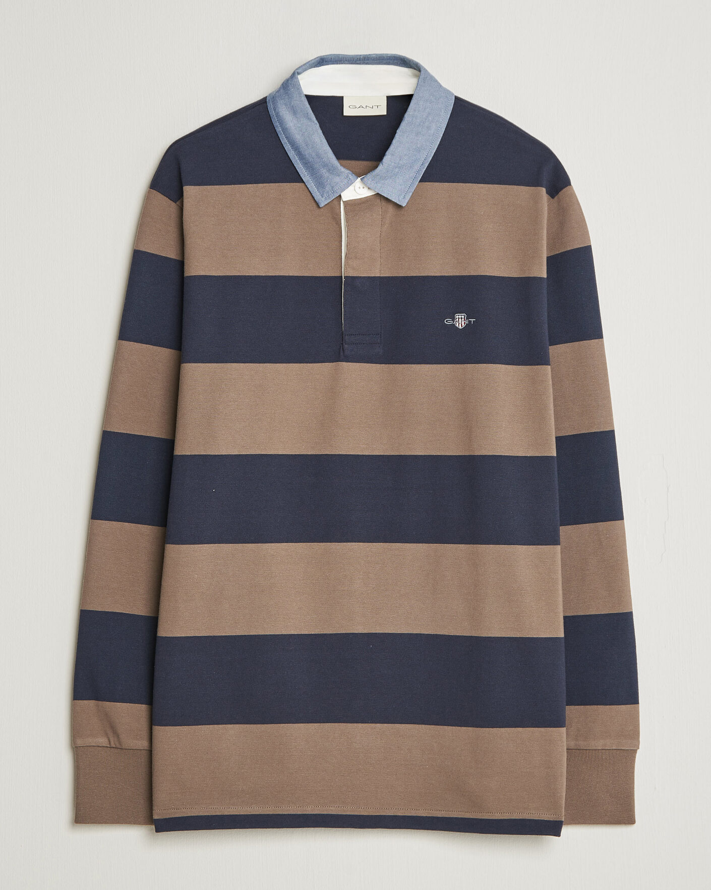 Herr | Tröjor | Gant | Chambray Barstriped Rugger Faded Taupe
