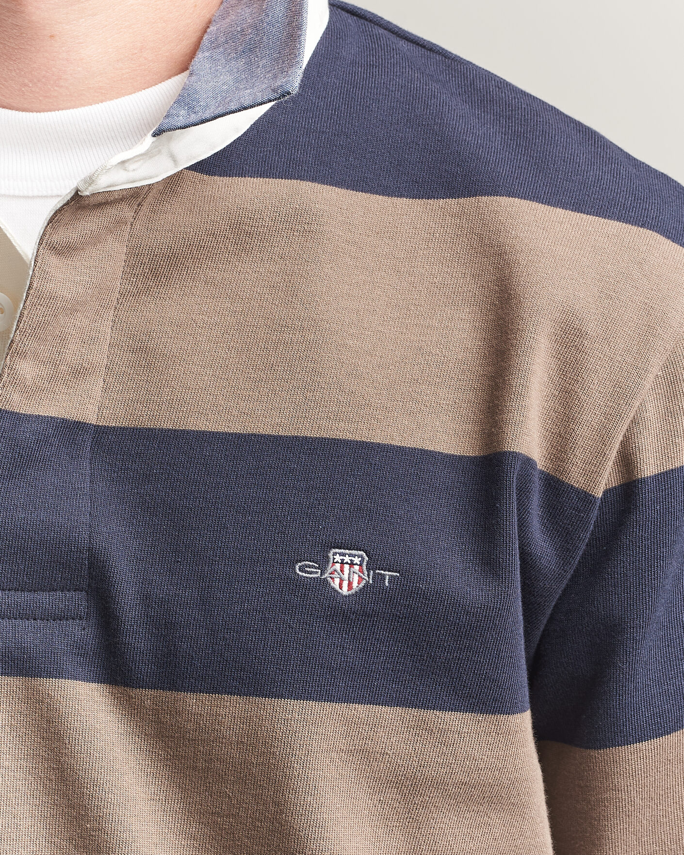 Herr | Tröjor | Gant | Chambray Barstriped Rugger Faded Taupe