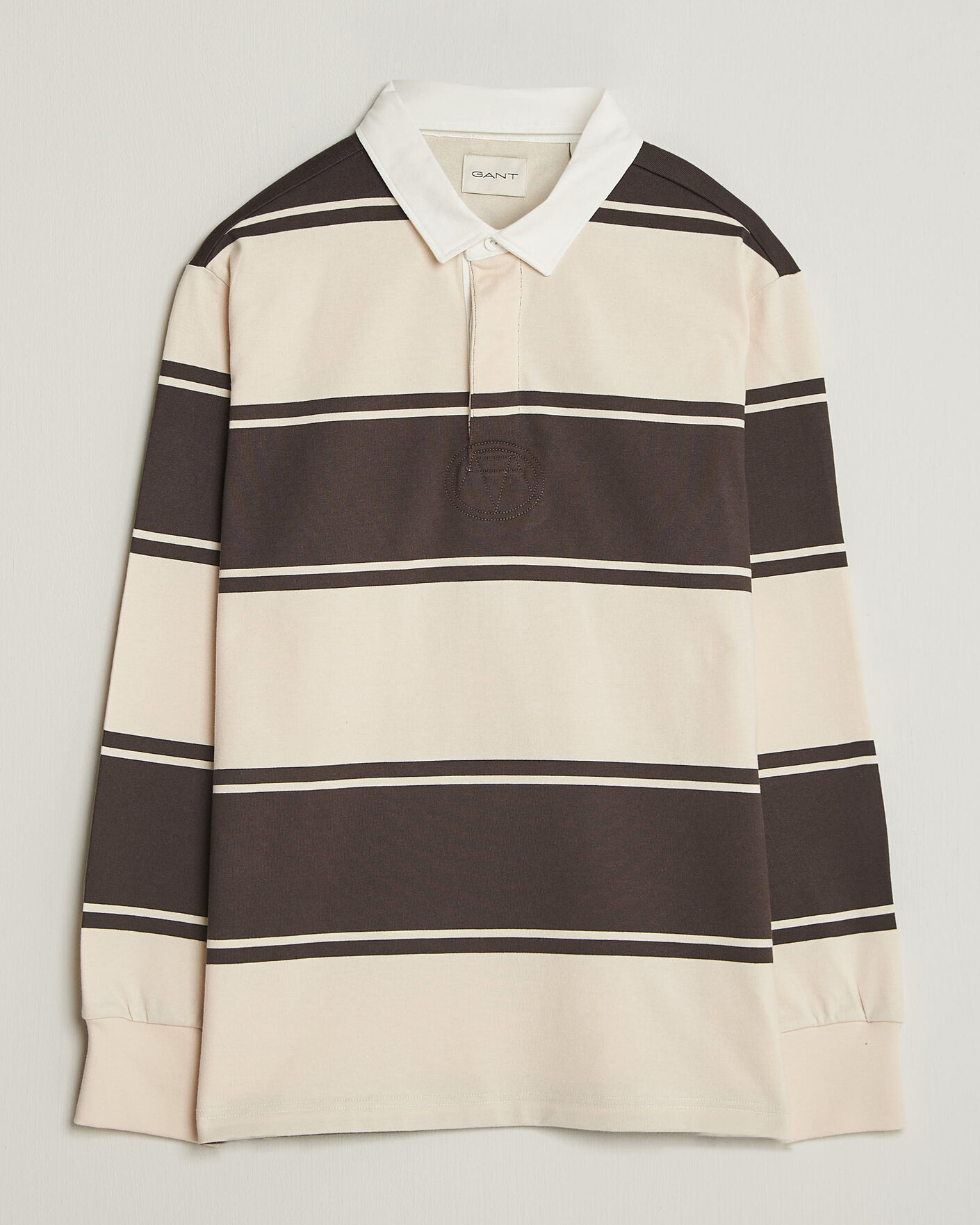 Herr | Tröjor | Gant | Striped Rugger Charred Wood Brown