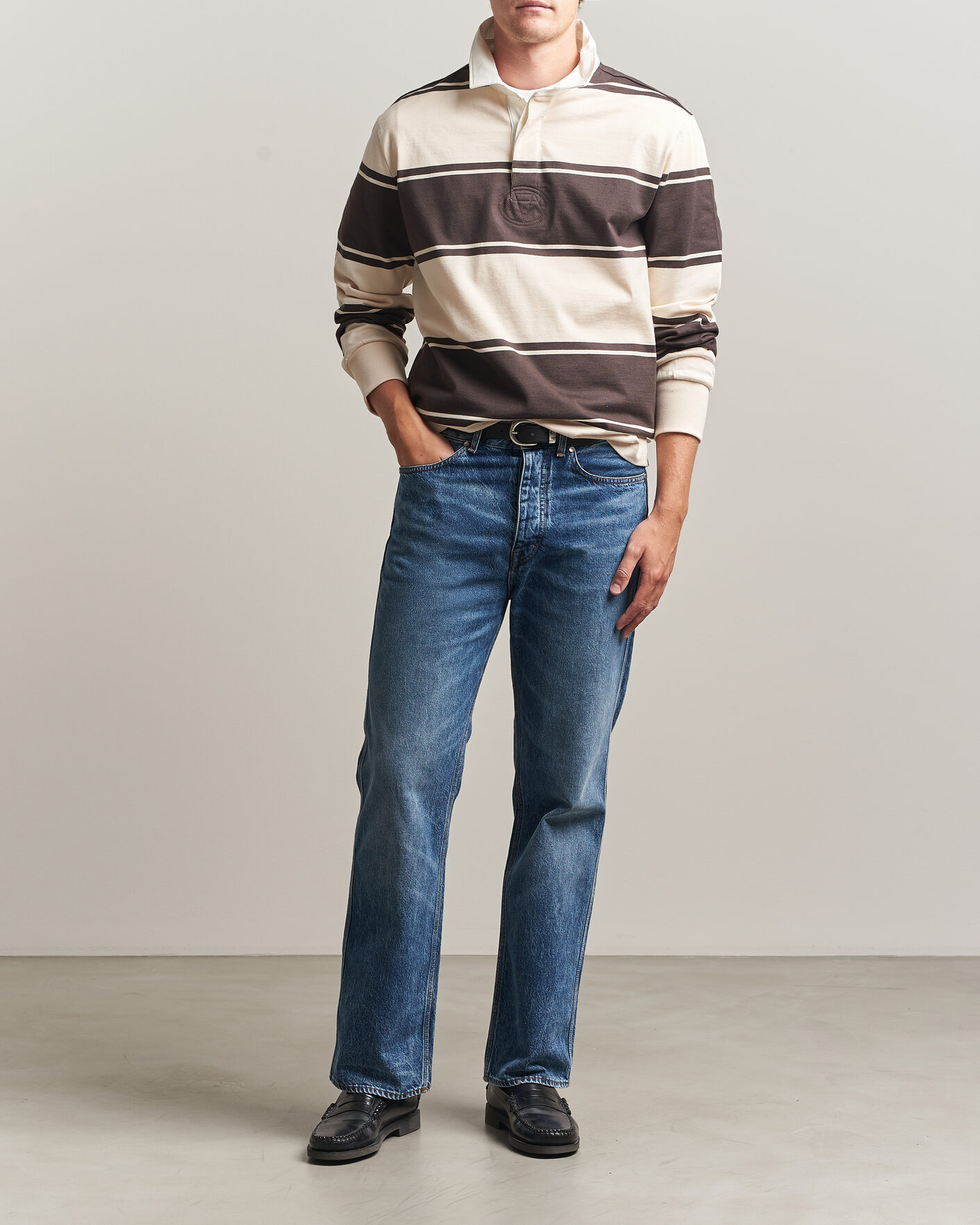Herr | Tröjor | Gant | Striped Rugger Charred Wood Brown