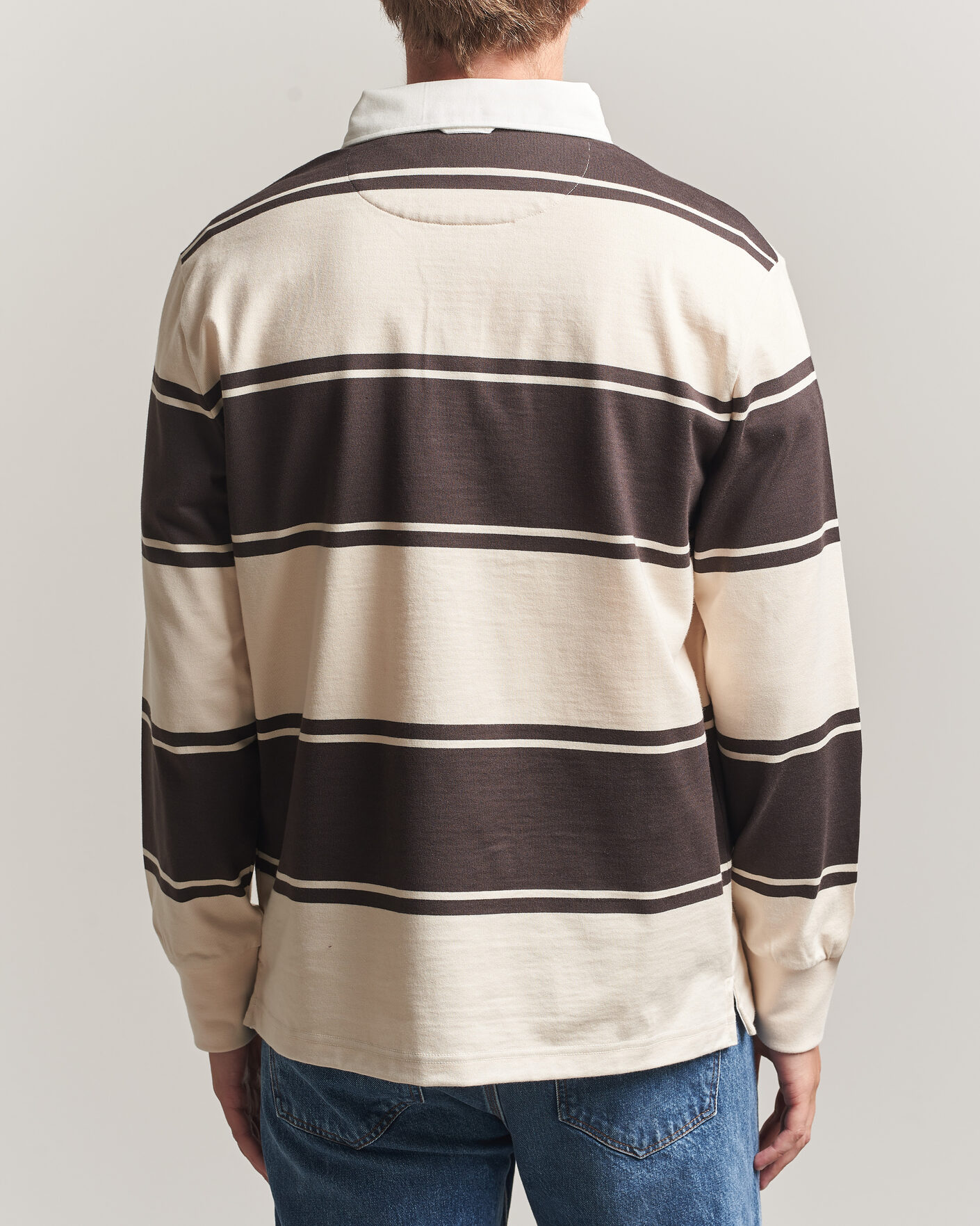 Herr | Tröjor | Gant | Striped Rugger Charred Wood Brown