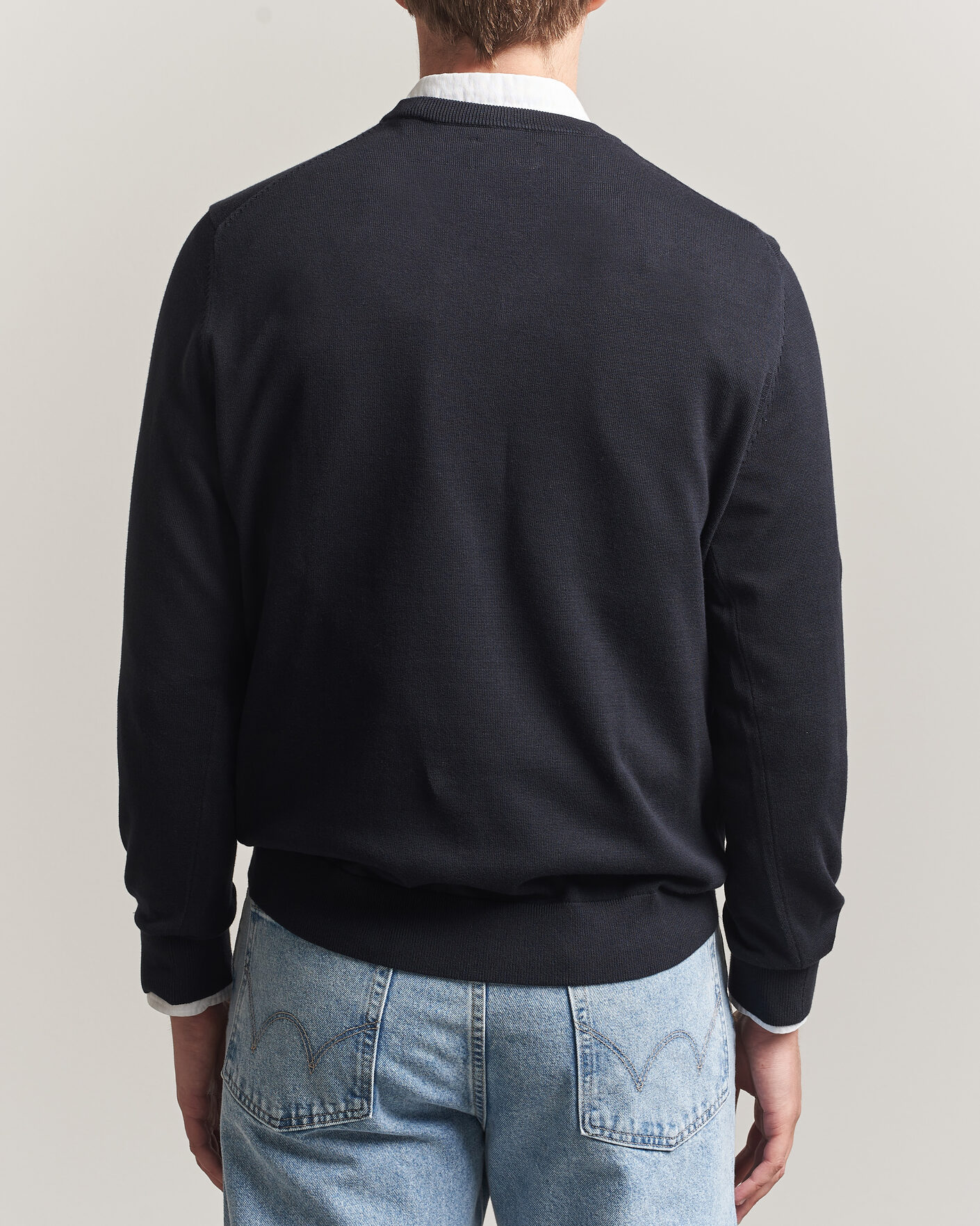 Herr | Tröjor | Gant | Classic Cotton V-Neck Black