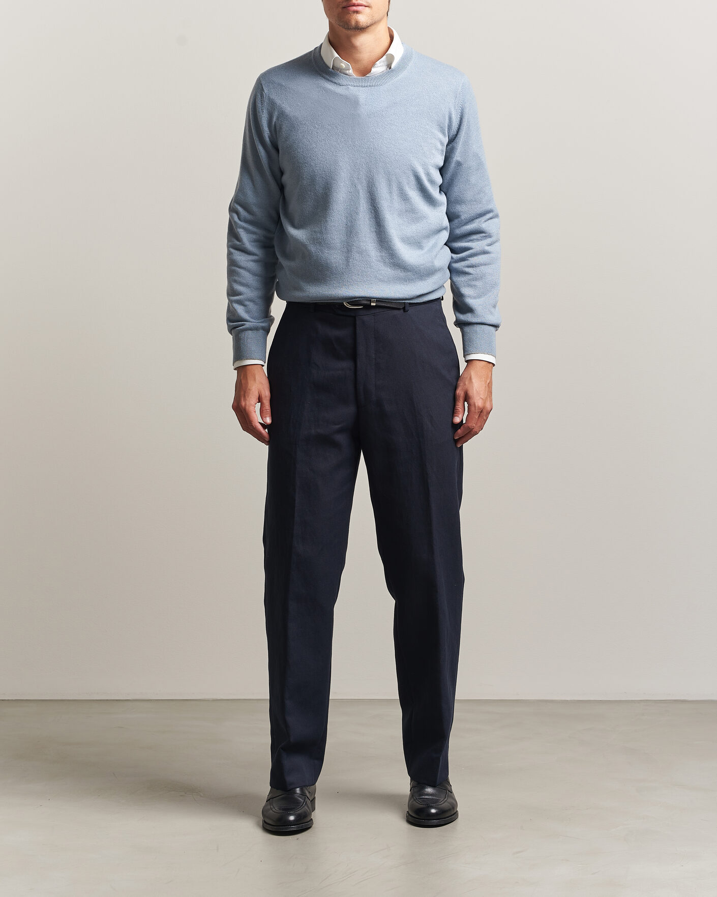 Herr | Tröjor | Brunello Cucinelli | 2 Ply Cashmere Pullover Denim Blue