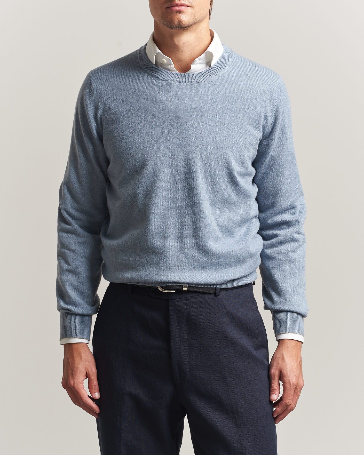 Herr | Tröjor | Brunello Cucinelli | 2 Ply Cashmere Pullover Denim Blue