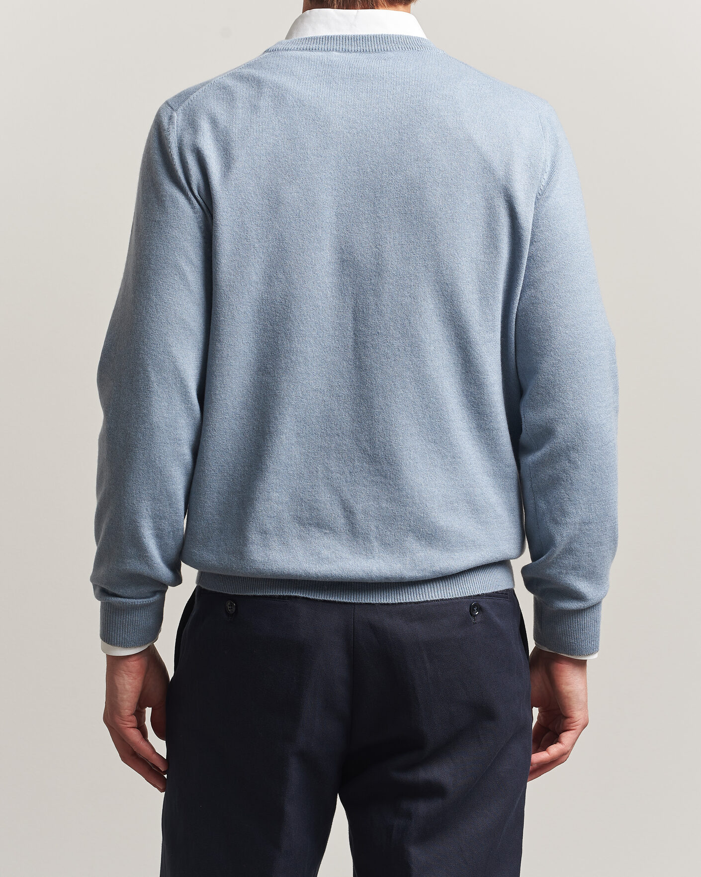 Herr | Tröjor | Brunello Cucinelli | 2 Ply Cashmere Pullover Denim Blue
