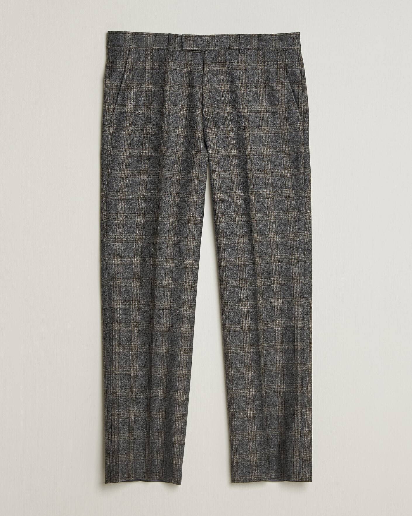 Herr | Byxor | Gant | Wool Glencheck Suit Trousers Ceramic Grey