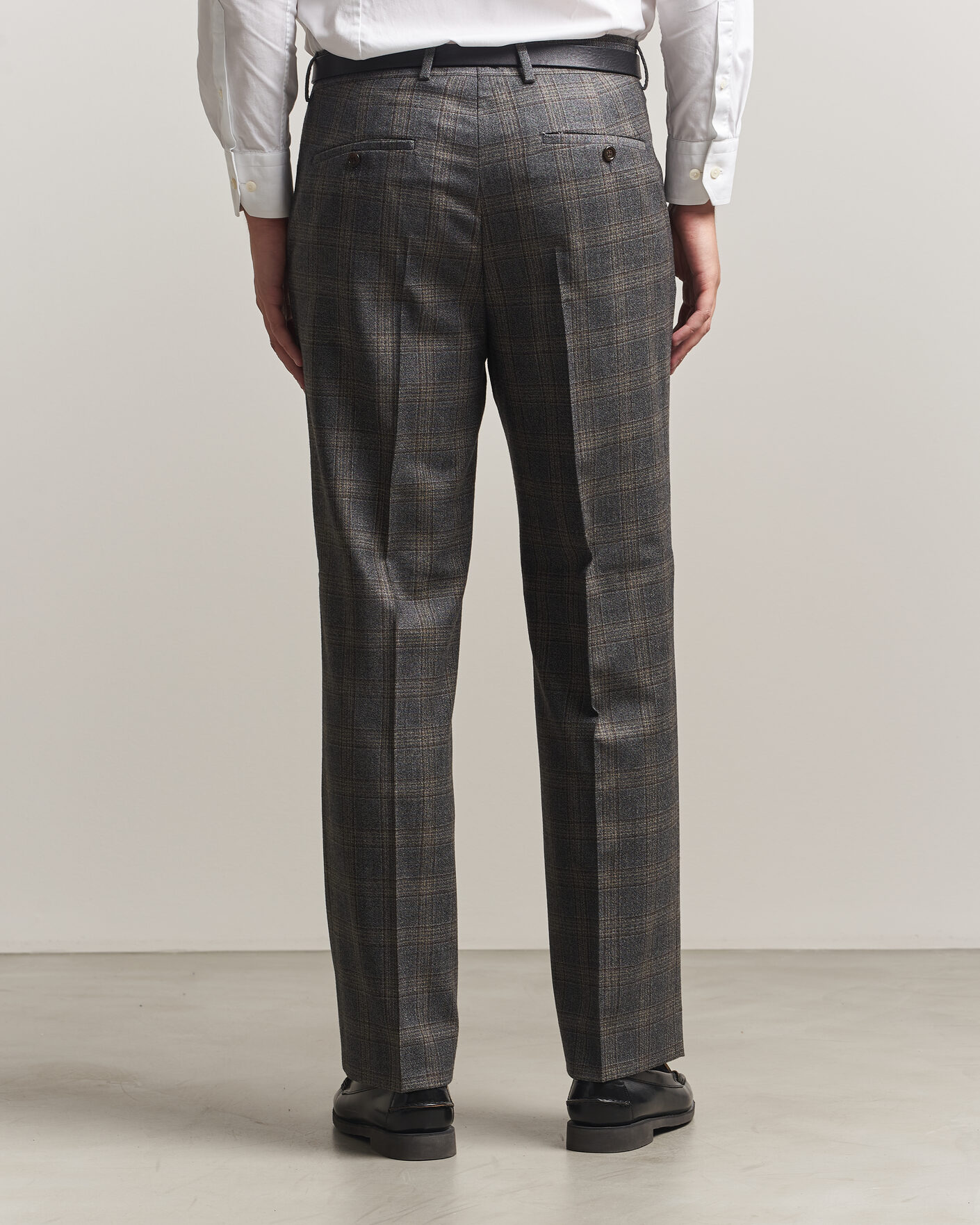 Herr | Byxor | Gant | Wool Glencheck Suit Trousers Ceramic Grey