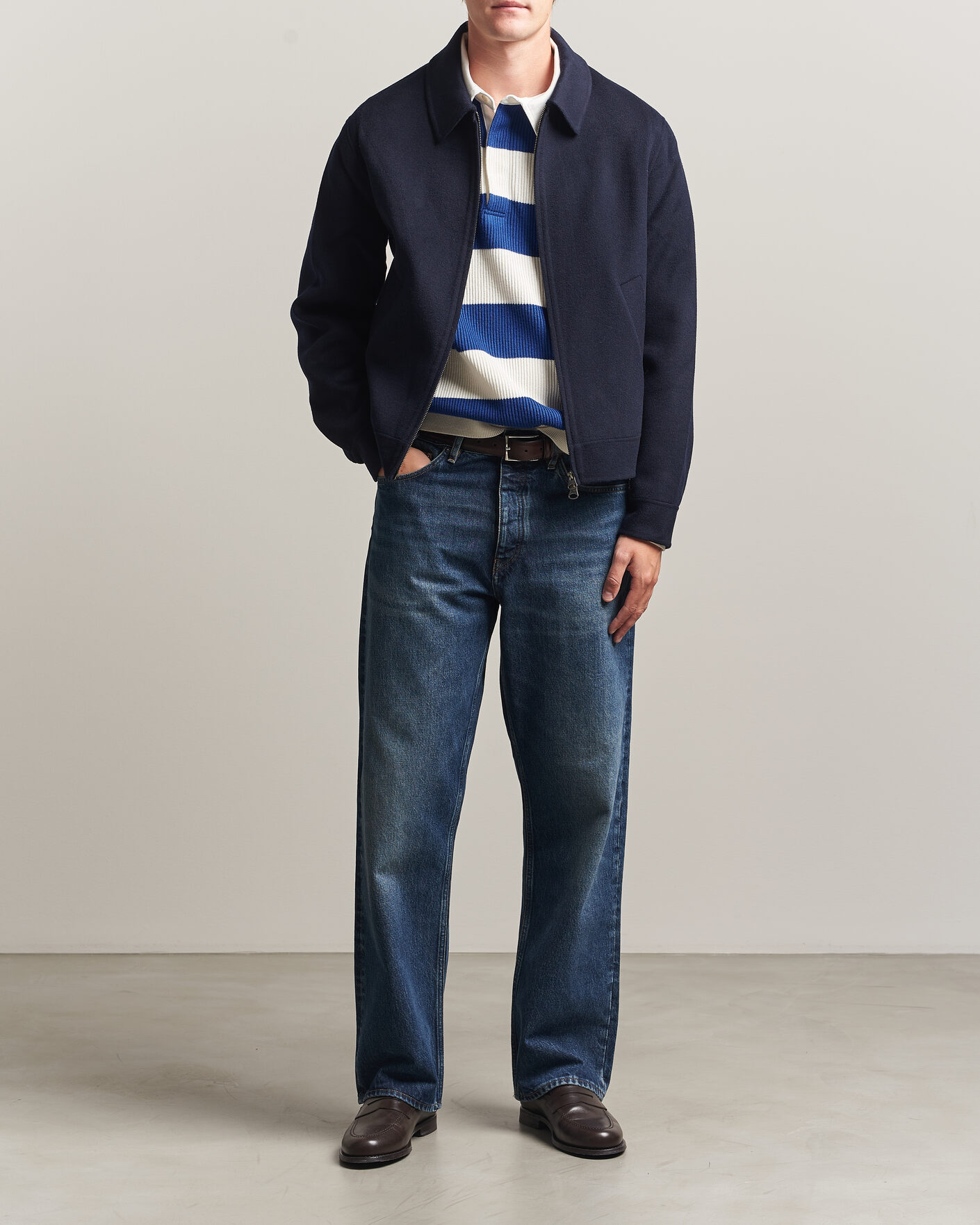 Herr | Jackor | Gant | Handstitched Wool/Cashmere Jacket Evening Blue