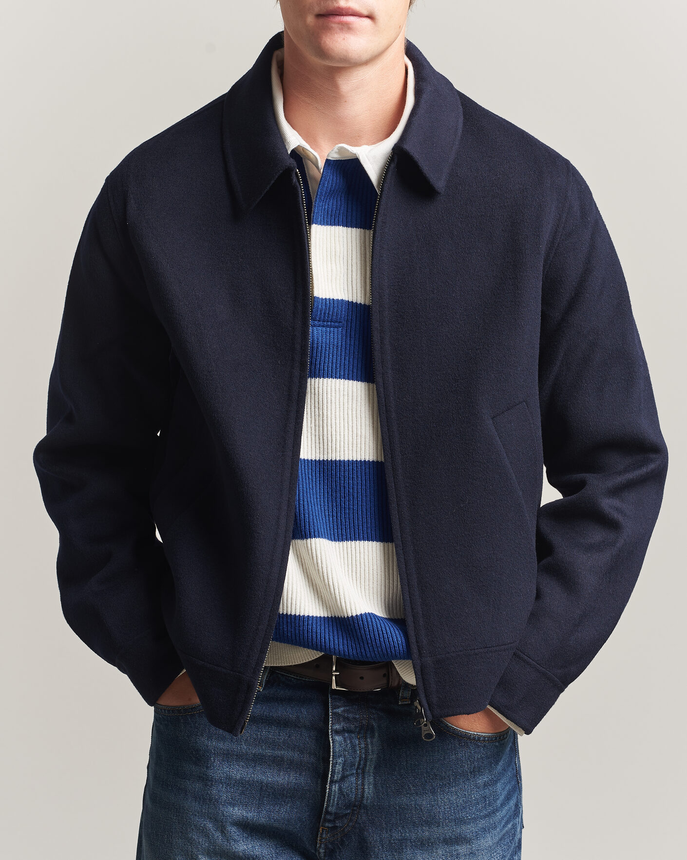 Herr | Jackor | Gant | Handstitched Wool/Cashmere Jacket Evening Blue