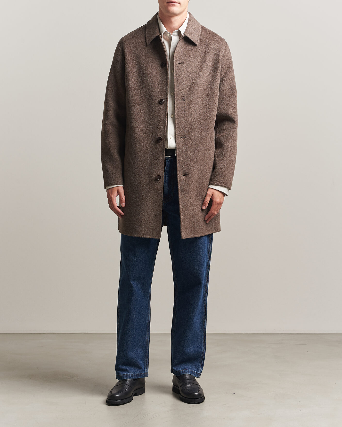 Herr | Jackor | Gant | Handstitched Wool/Cashmere Top Coat Shadow Brown