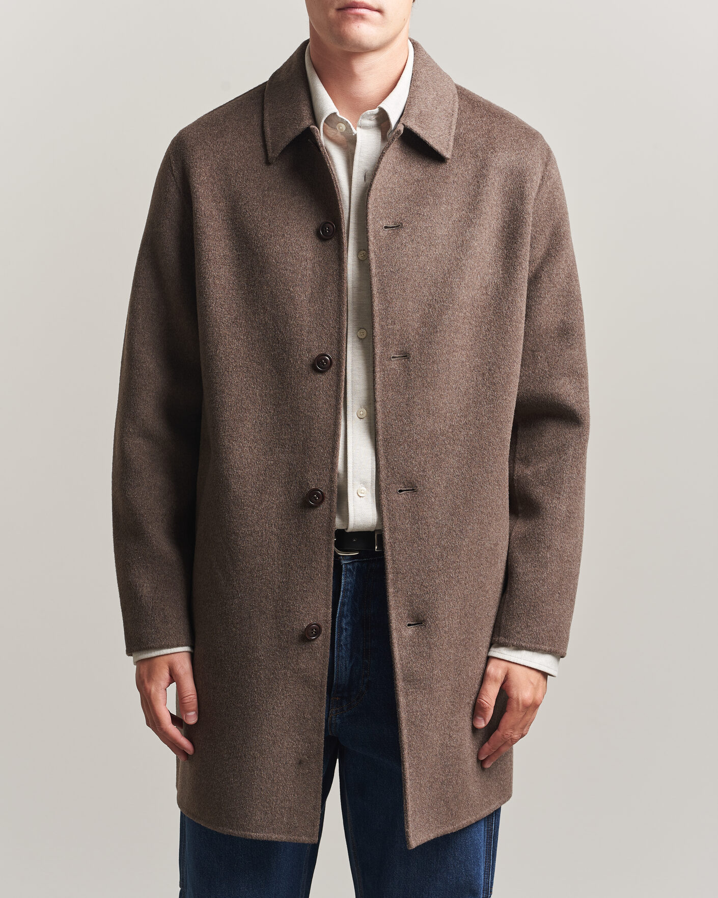 Herr | Jackor | Gant | Handstitched Wool/Cashmere Top Coat Shadow Brown