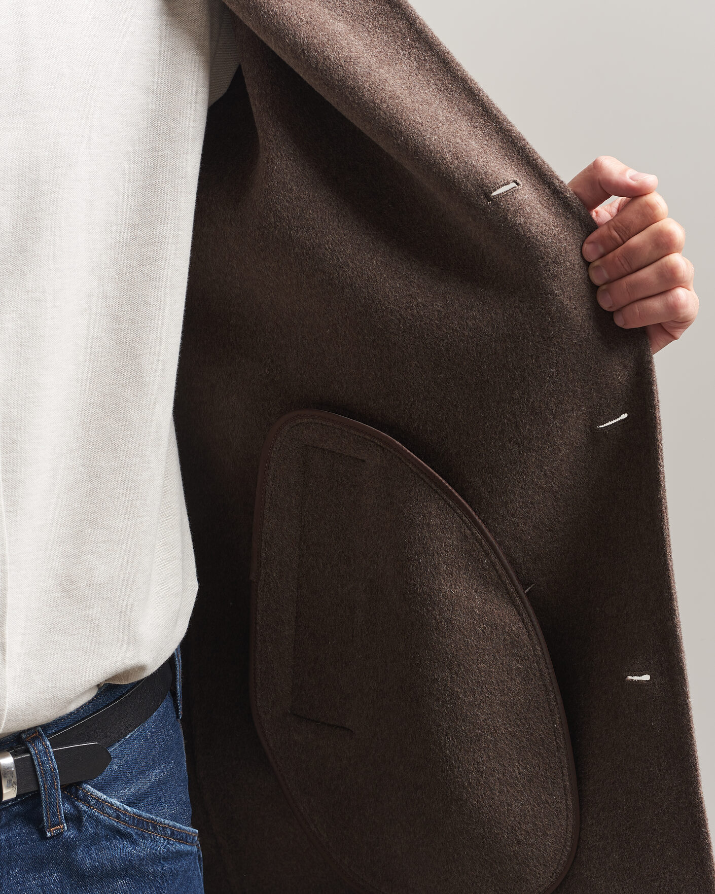 Herr | Jackor | Gant | Handstitched Wool/Cashmere Top Coat Shadow Brown