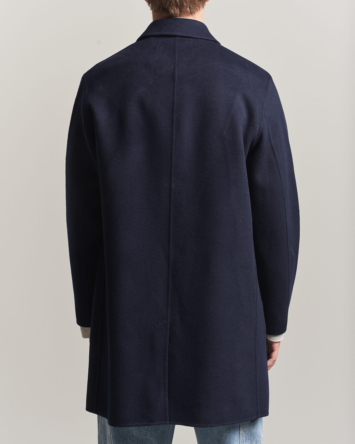 Herr | Jackor | Gant | Handstitched Wool/Cashmere Top Coat Evening Blue