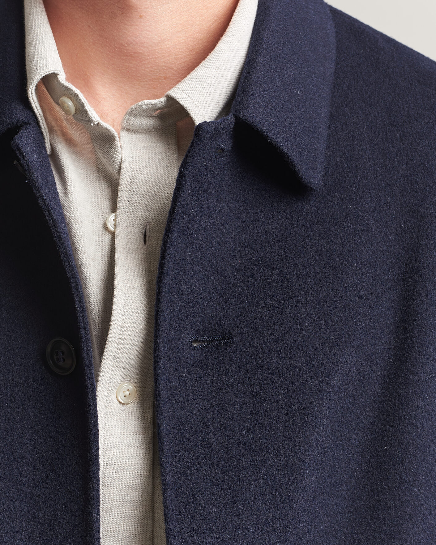 Herr | Jackor | Gant | Handstitched Wool/Cashmere Top Coat Evening Blue